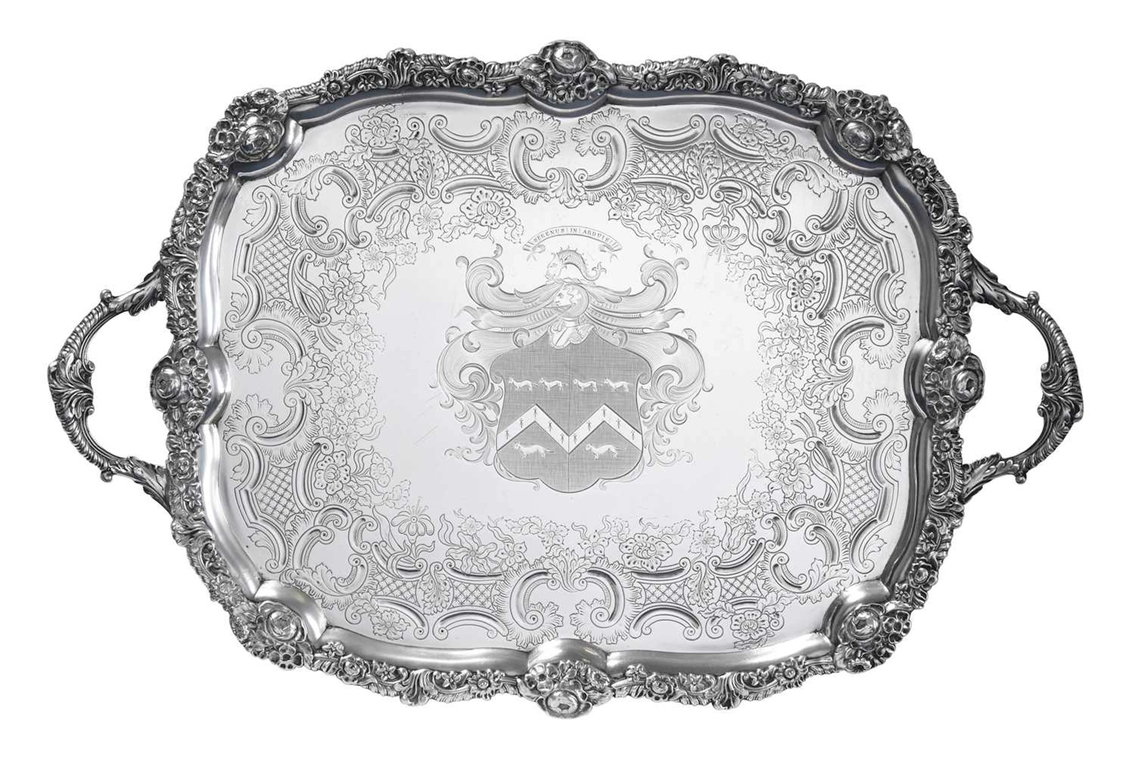 An Edward VII Silver Tray by Herbert Edward Barker and Frank Ernest