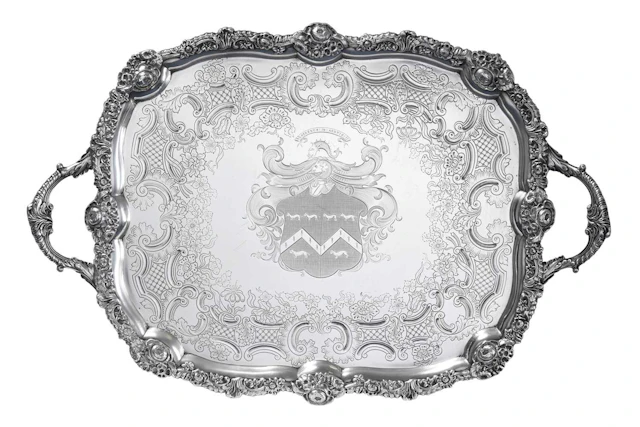 An Edward VII Silver Tray by Herbert Edward Barker and Frank Ernest