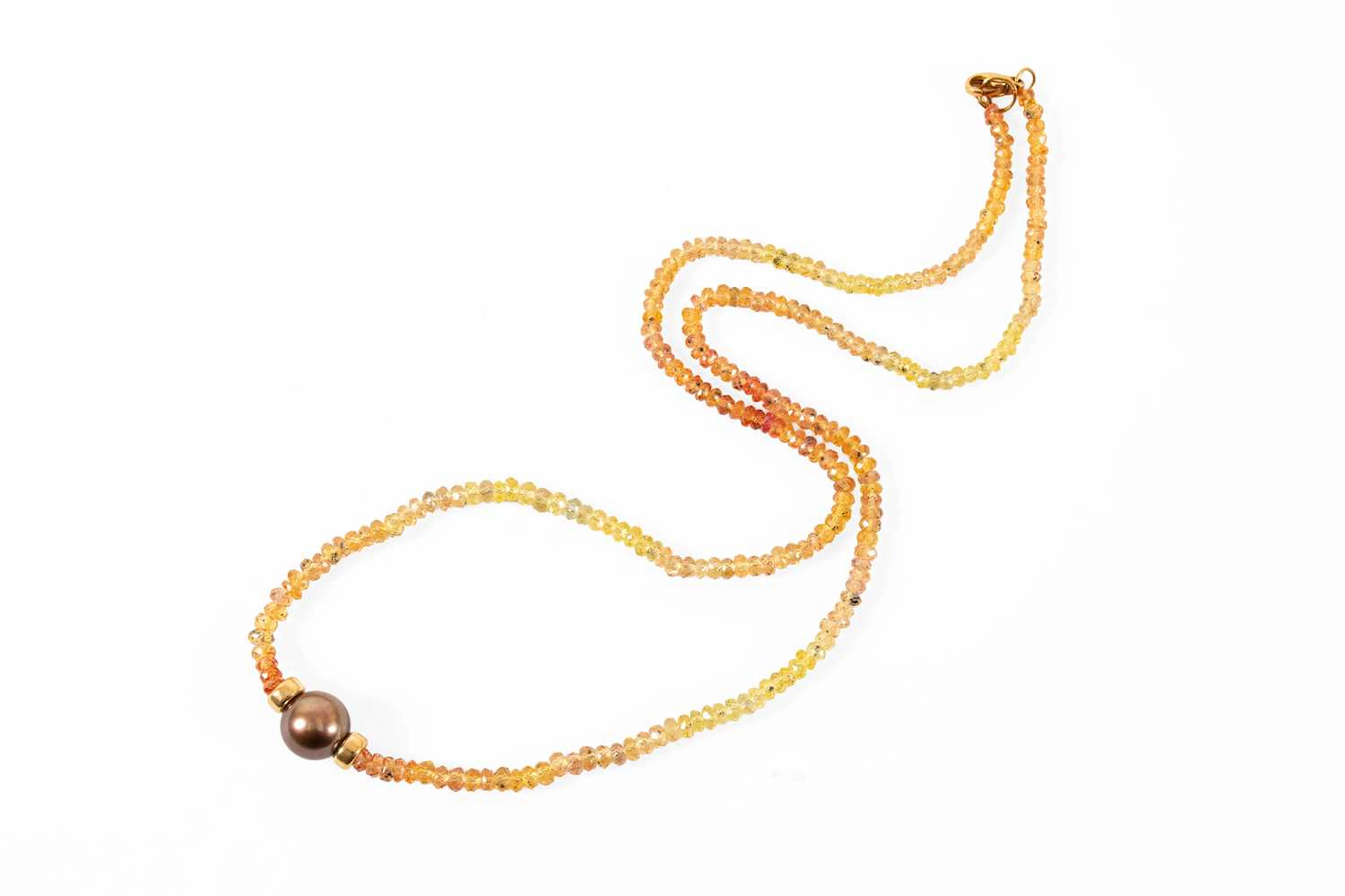 Tahitian Pearl and Sapphire Bead Necklace