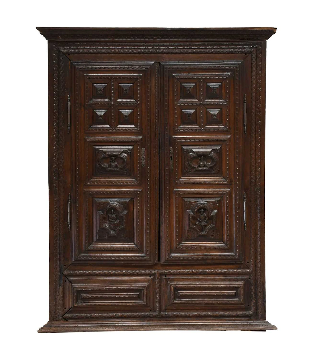 A Late 17th Century Carved Oak Renaissance-Style Cupboard, probably Dutch