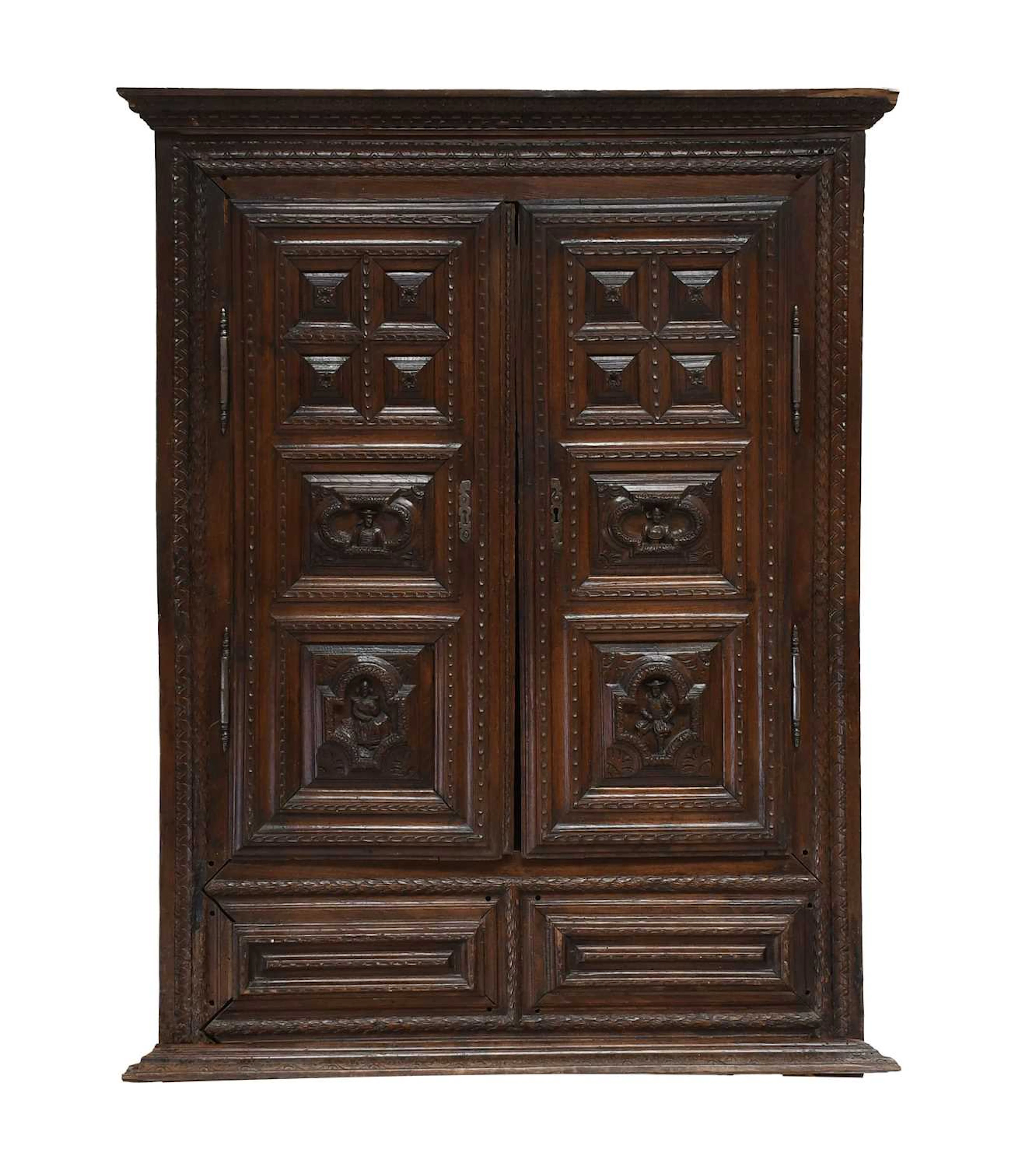 A Late 17th Century Carved Oak Renaissance-Style Cupboard, probably Dutch