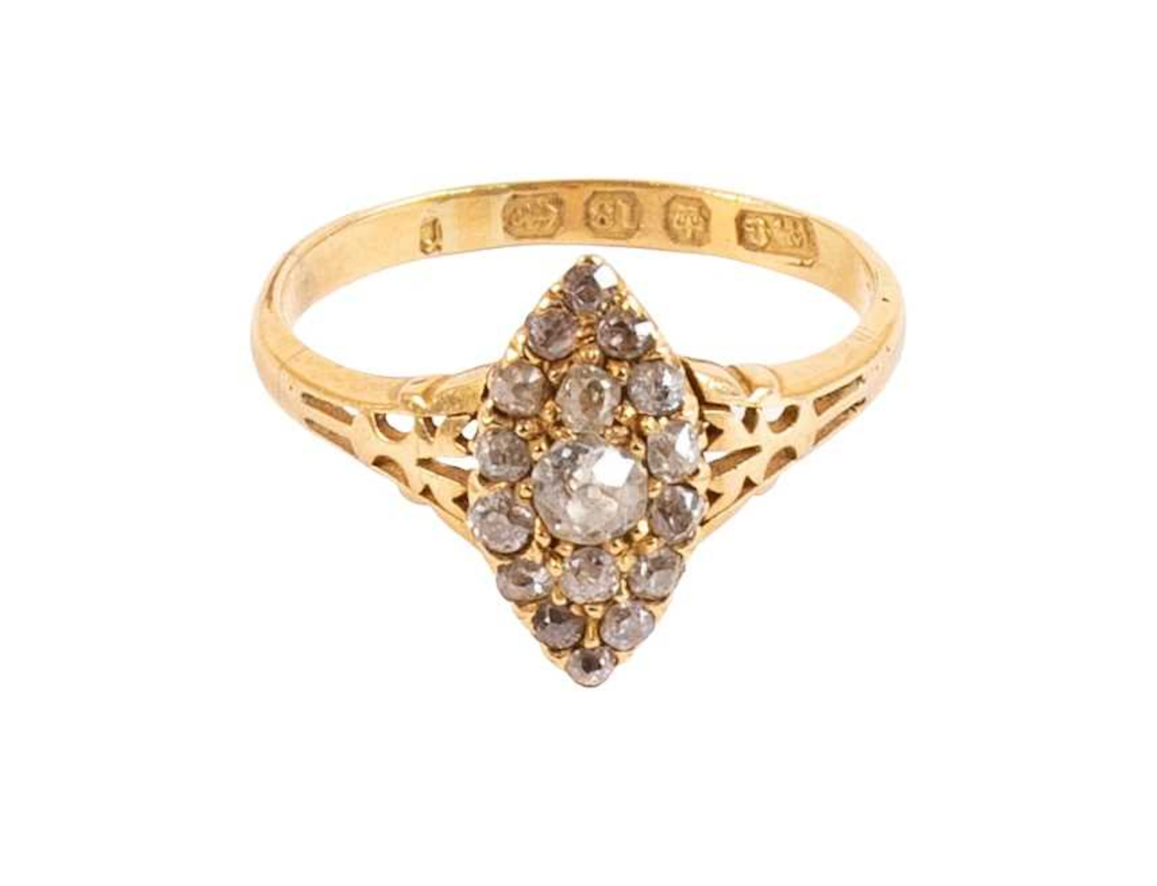 An 18 Carat Gold Diamond Cluster Ring