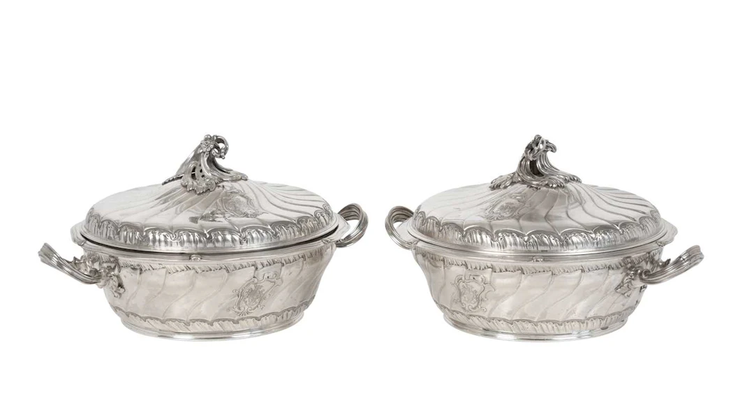 A Pair of French Silver Entrée-Dishes and Covers by André Aucoc, Paris