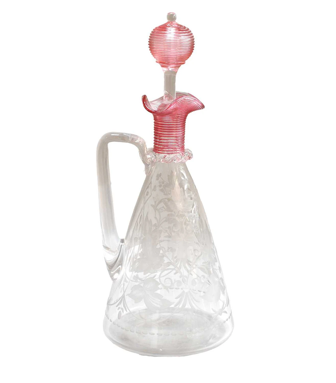 A Victorian Etched Glass Claret Jug and Stopper