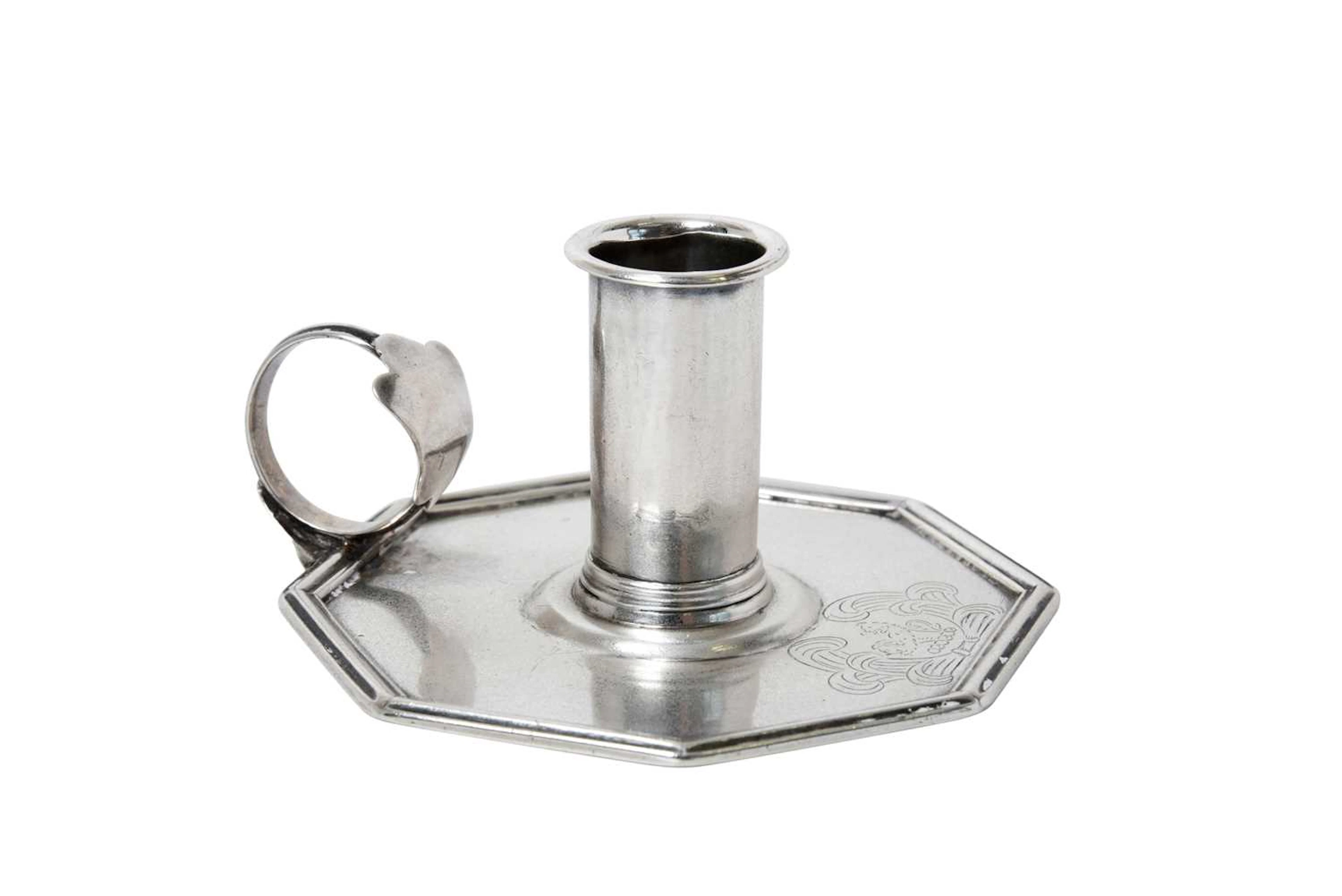 A Charles II Silver Chamber-Candlestick Apparently Unmarked, Circa