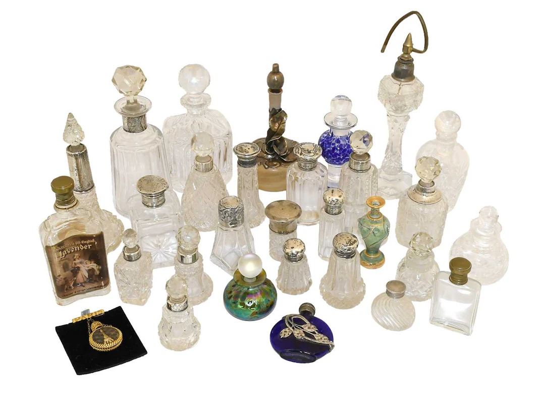 A Collection of Assorted Silver-Mounted and Glass Scent-Bottles