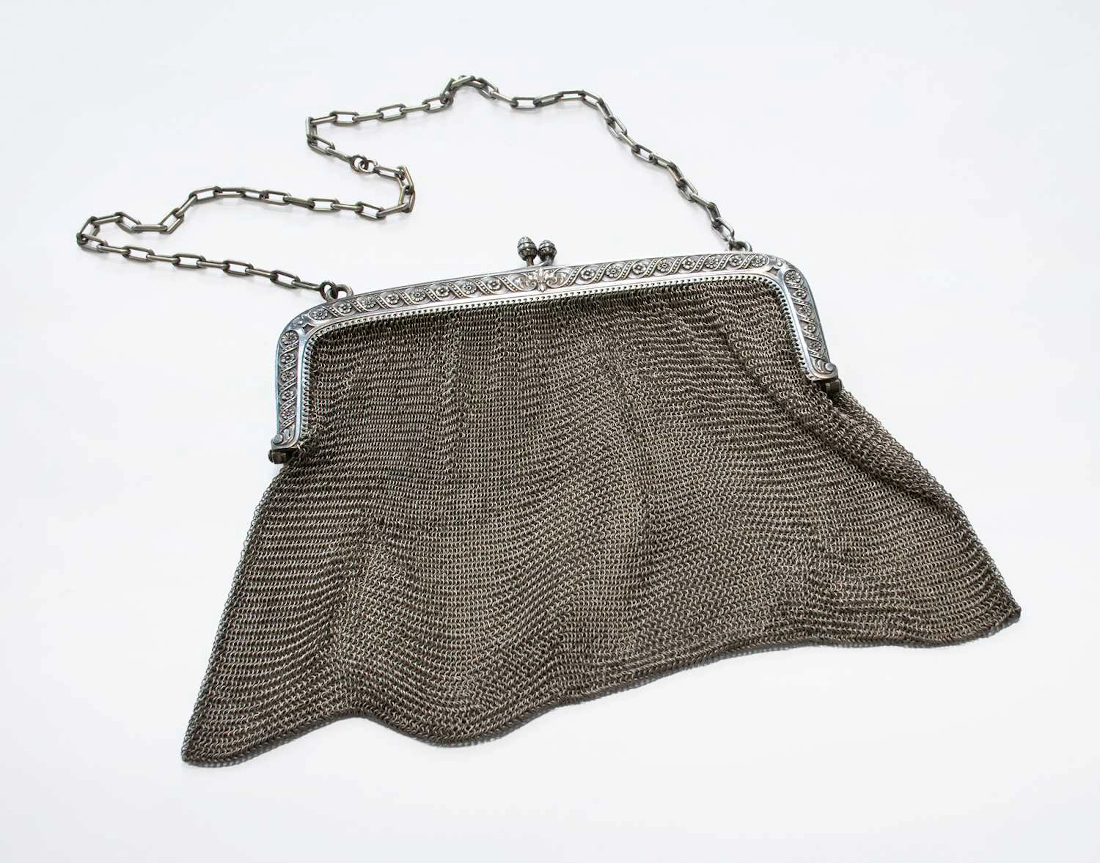 A French Silver Handbag, Maker's Mark Apparently Lacking, Marked Three