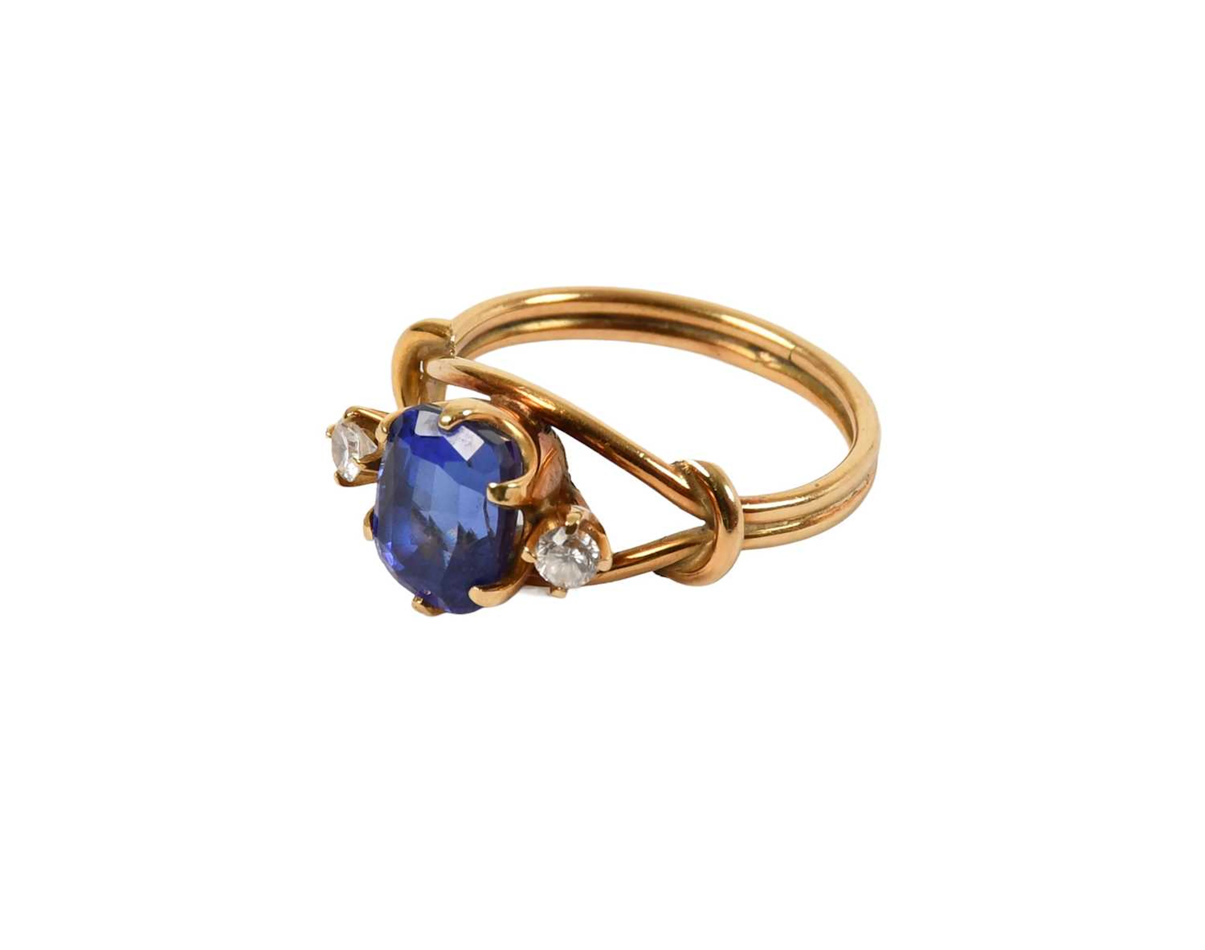A Tanzanite and Diamond Ring