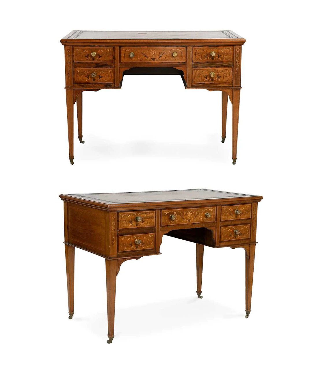 A Pair of Victorian Mahogany, Rosewood-Crossbanded and Marquetry-Inlaid