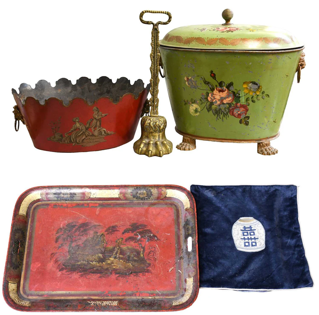 A Toleware Coal Bucket and Cover