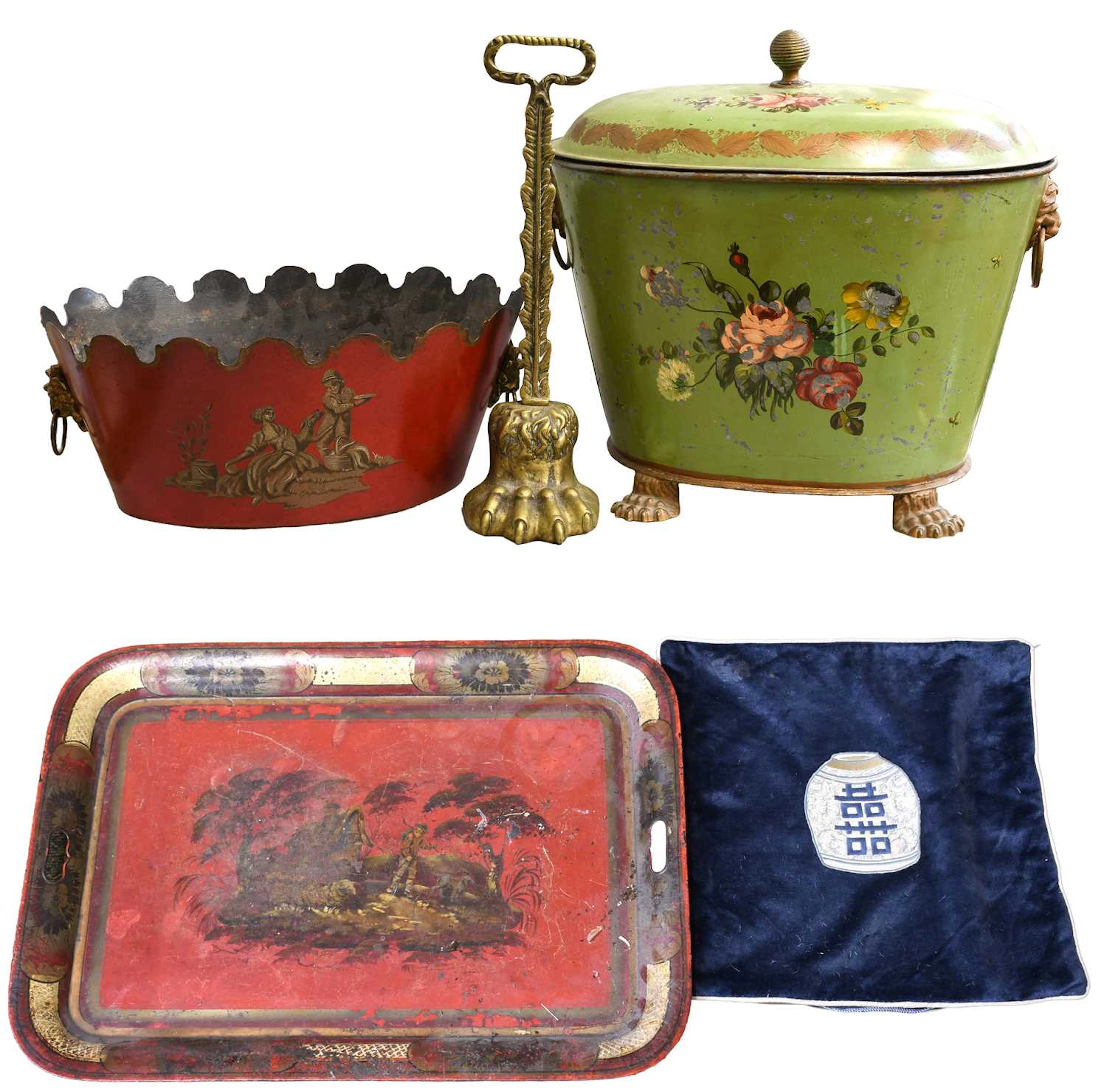 A Toleware Coal Bucket and Cover