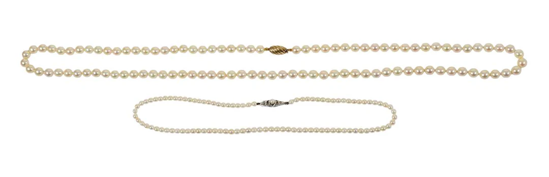 A Cultured Pearl Necklace, Another Cultured Pearl Necklace