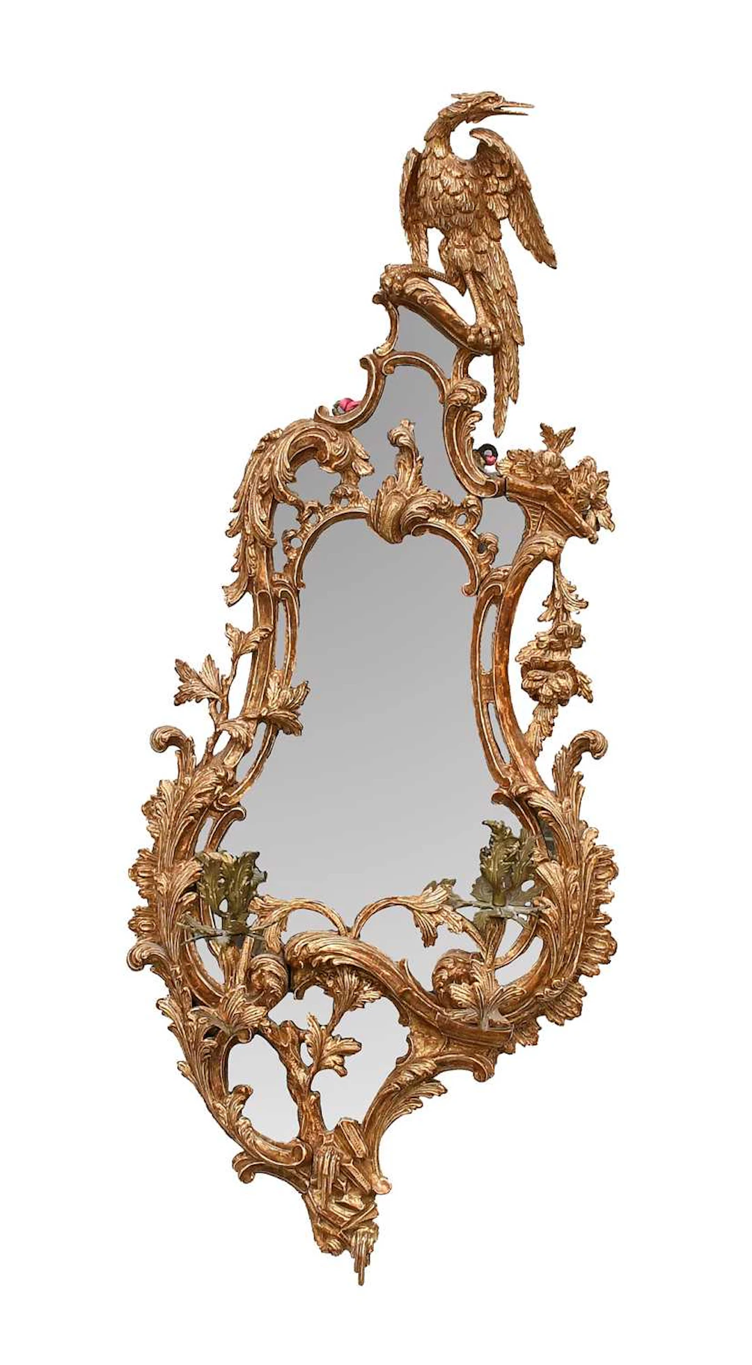 A George III Carved Giltwood Girandole Mirror, circa 1760