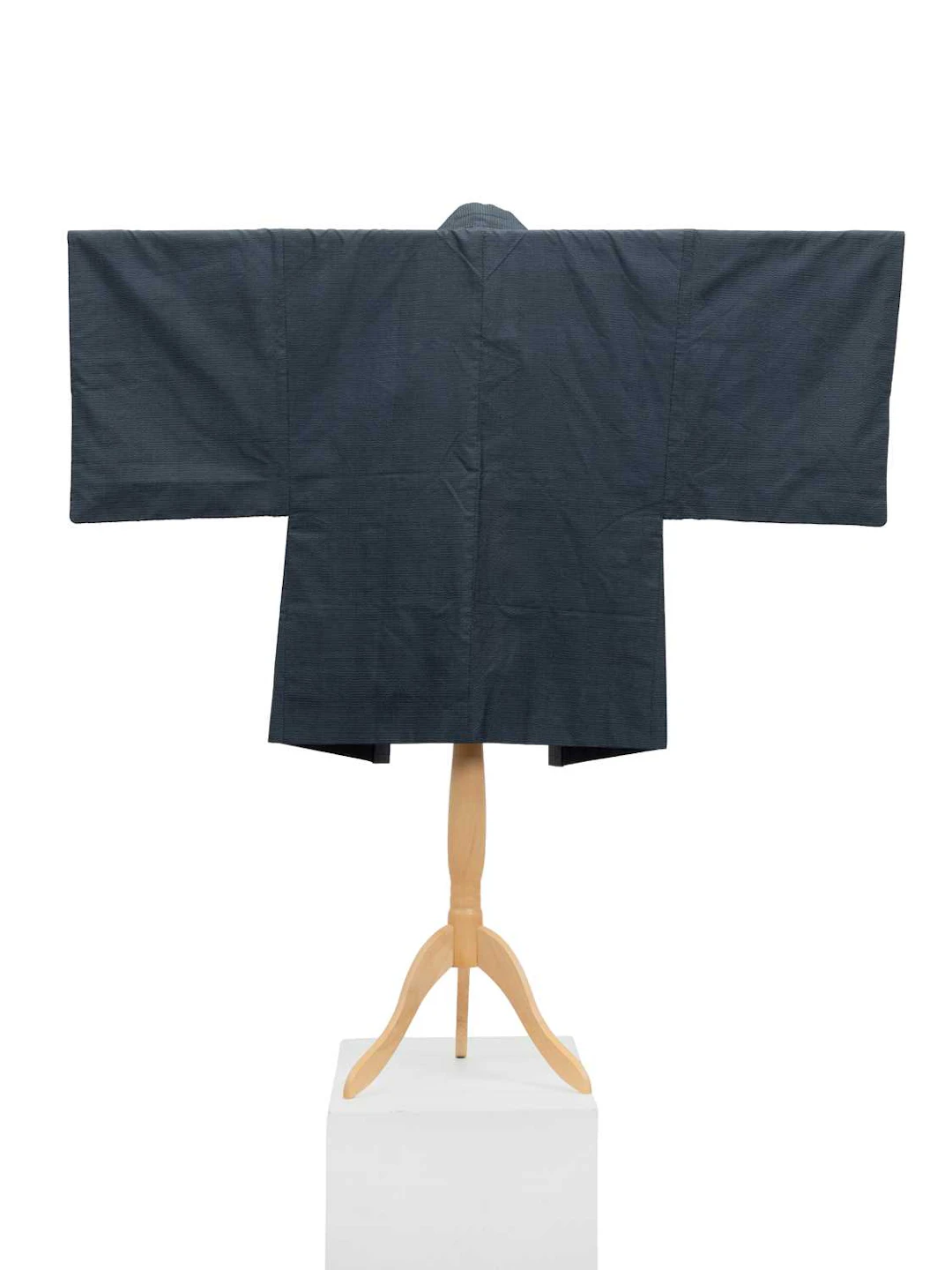 Japanese Men's Black Silk Haori with Shunga Lining, Taishö/Showa Period