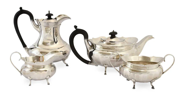 A Four-Piece George V Silver Tea-Service, Maker's Mark T.S, Birmingham