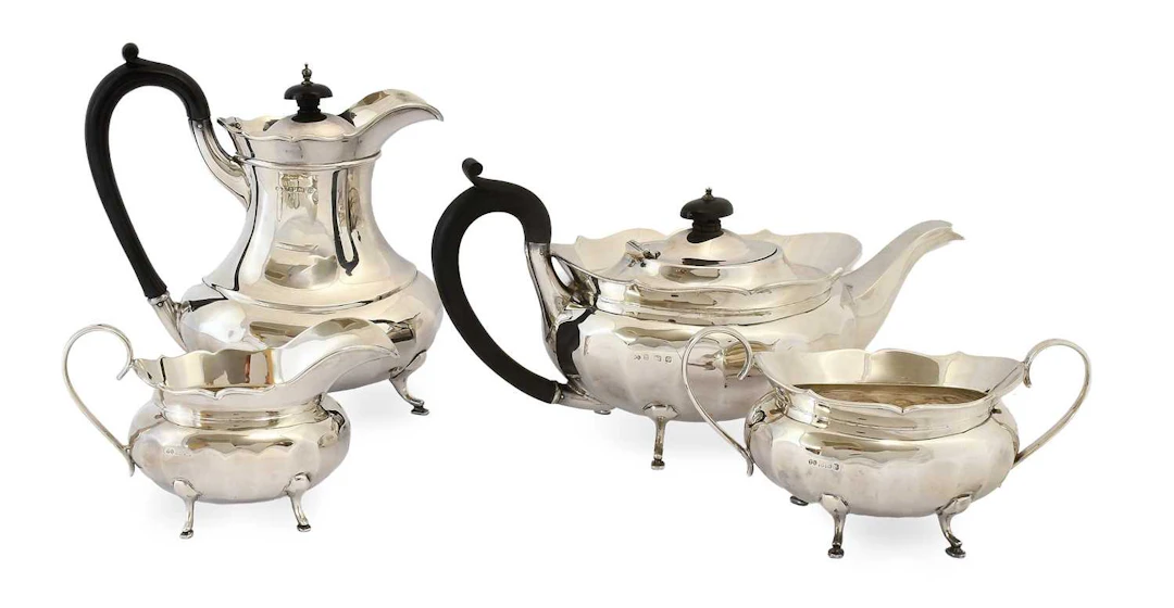 A Four-Piece George V Silver Tea-Service, Maker's Mark T.S, Birmingham