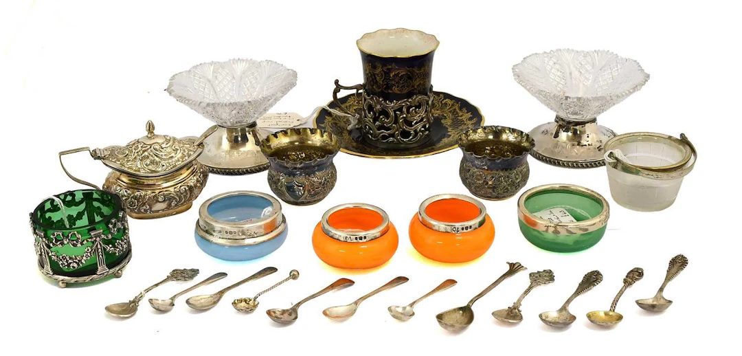 A Collection of Assorted Silver, Silver-Mounted Items and Silver Plate