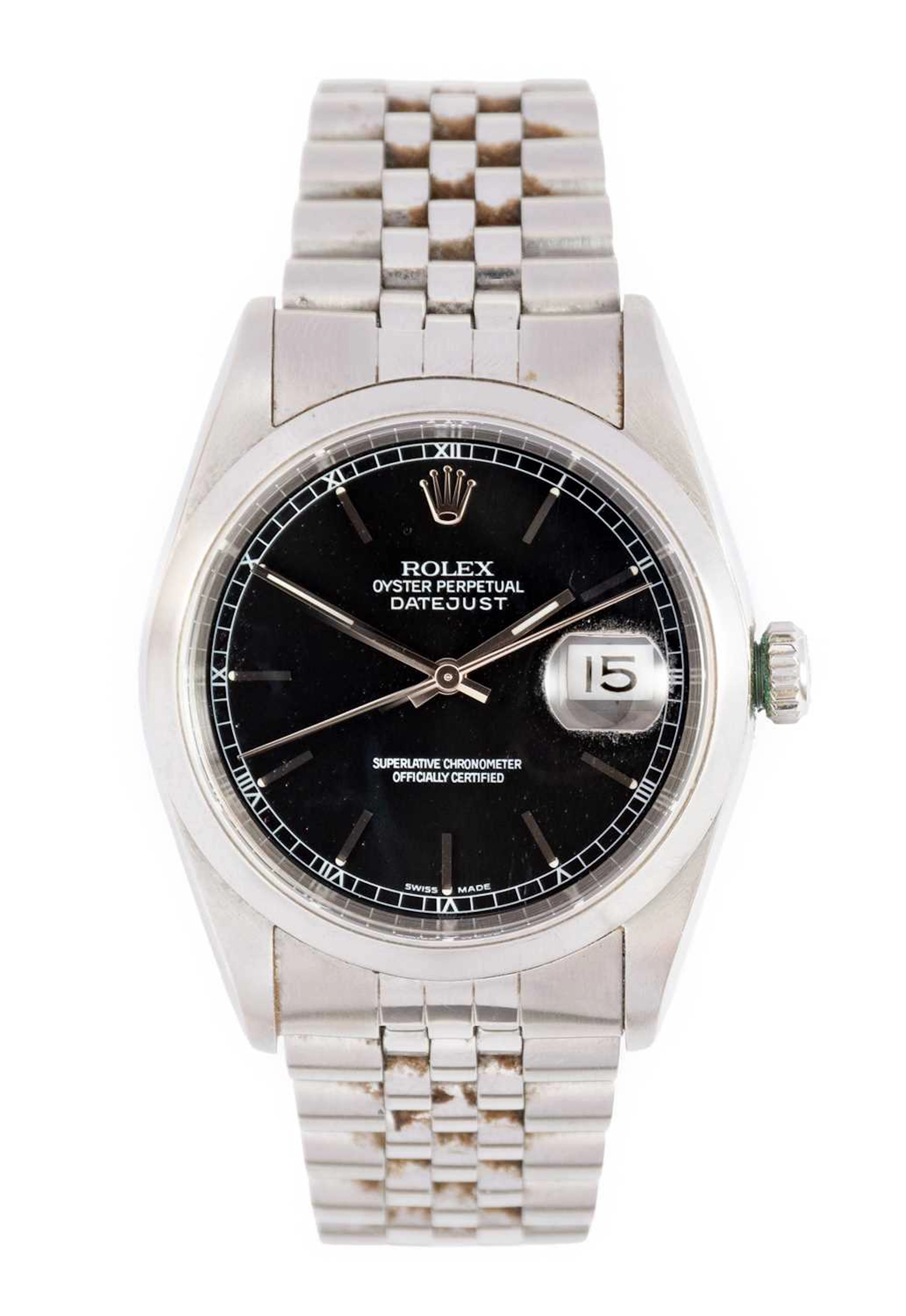 Rolex: A Stainless Steel Automatic Calendar Centre Seconds Wristwatch