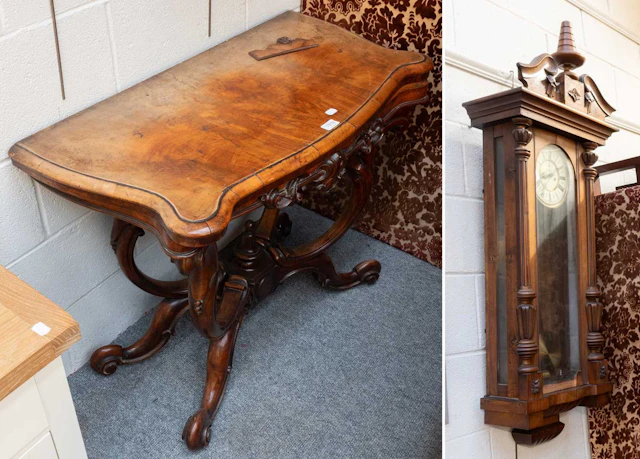 Victorian Walnut Fold Over Card Table