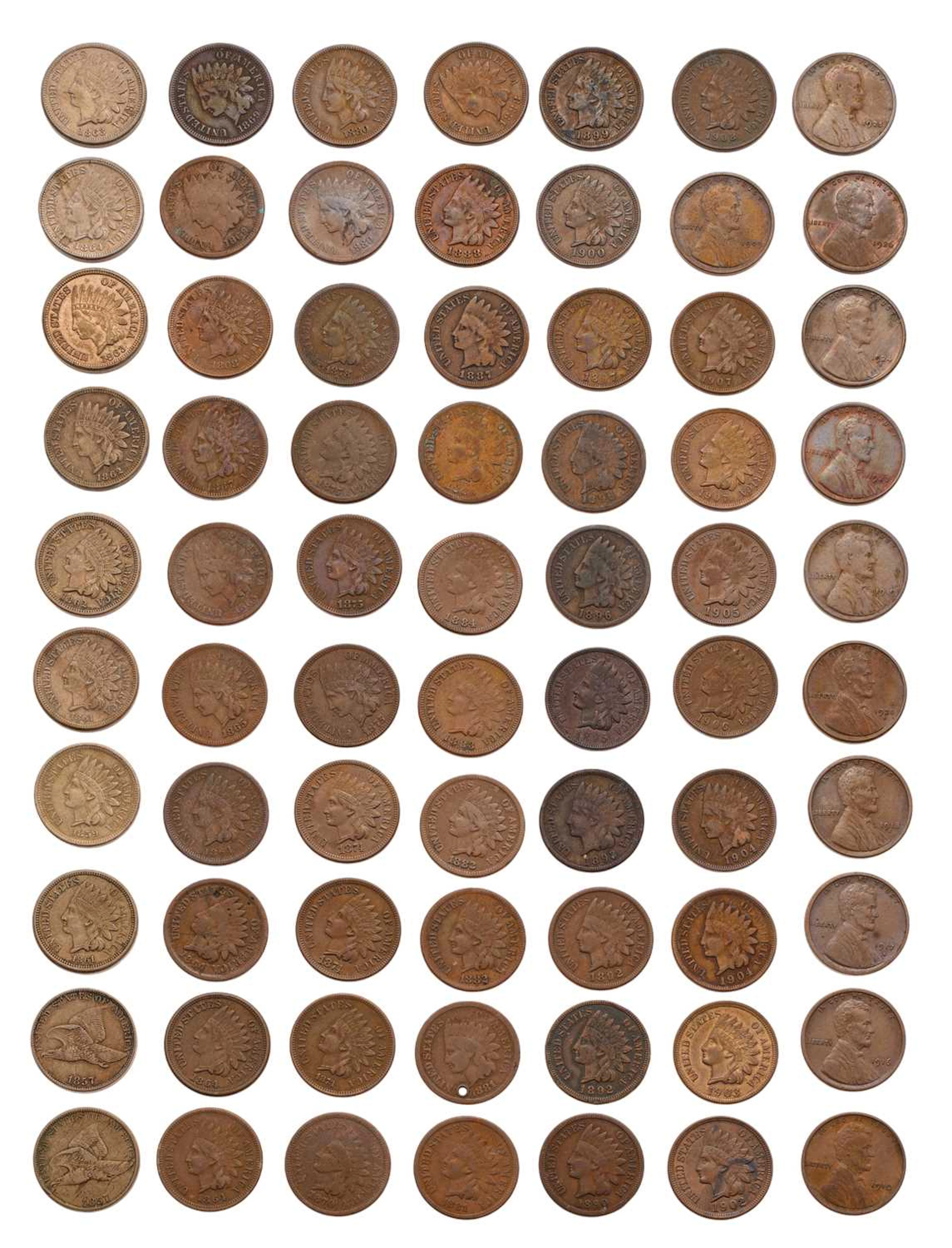 A Collection of USA Cents
