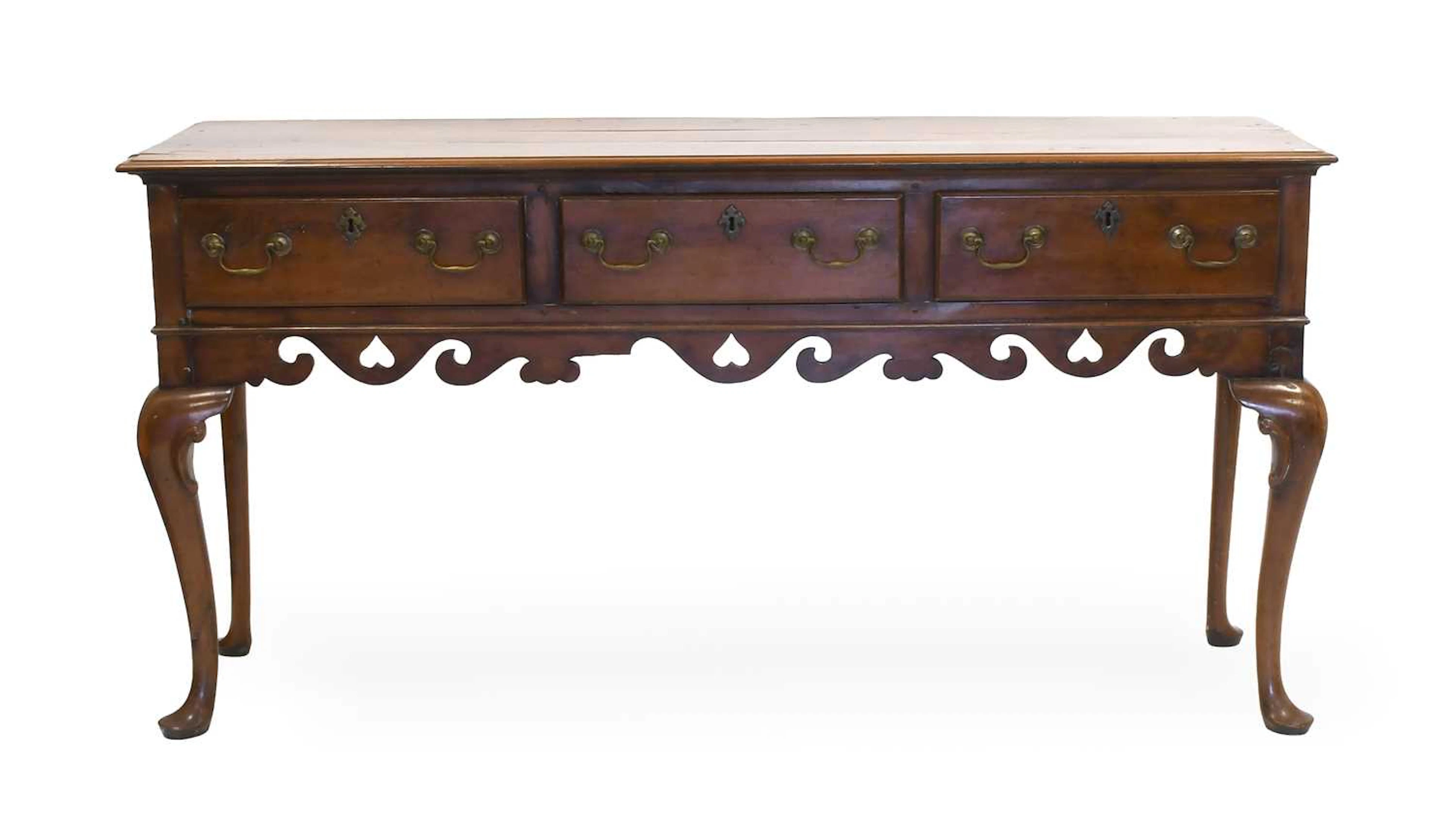 A George III Yew Wood Dresser Base, late 18th/early 19th century