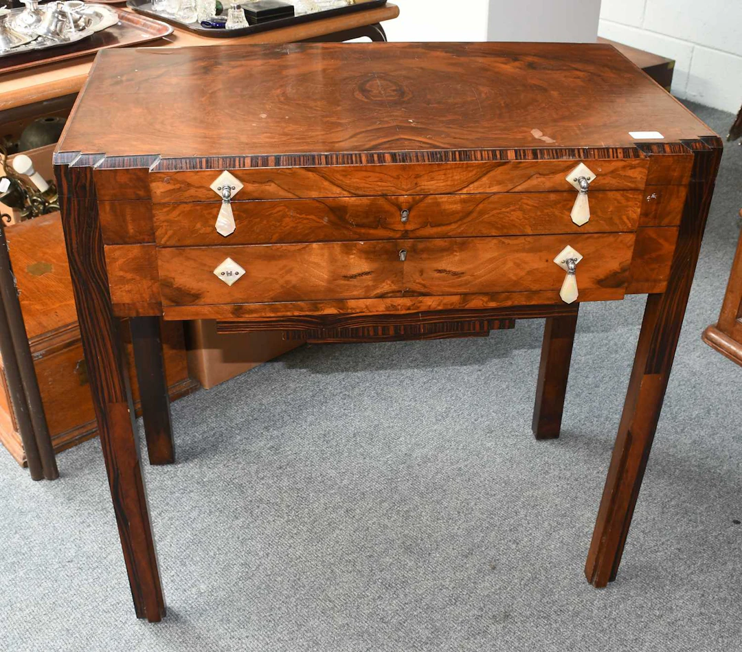 An Art Deco Walnut Canteen Table, circa 1930