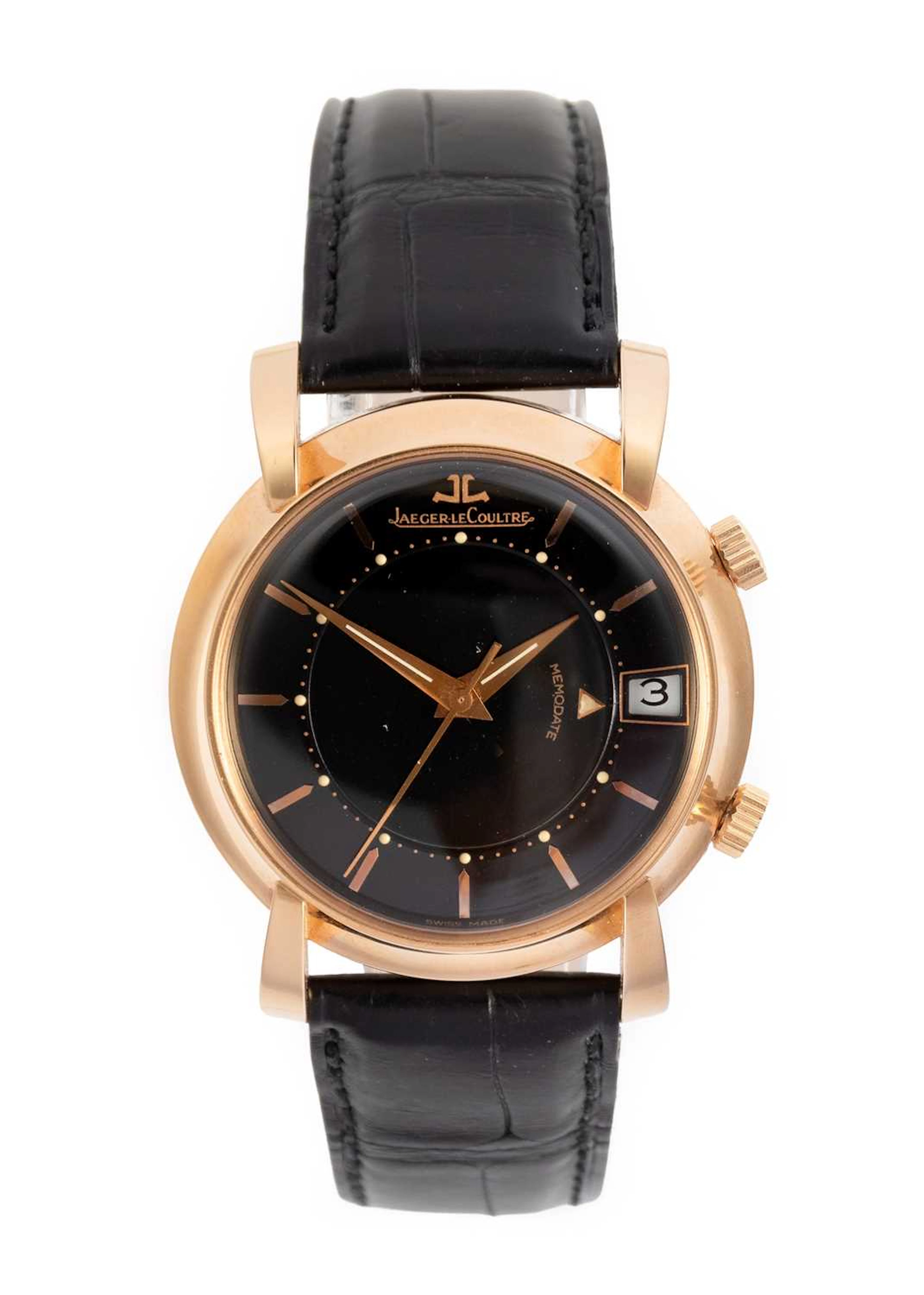 Jaeger LeCoultre: An 18 Carat Rose Gold Calendar Centre Seconds Alarm