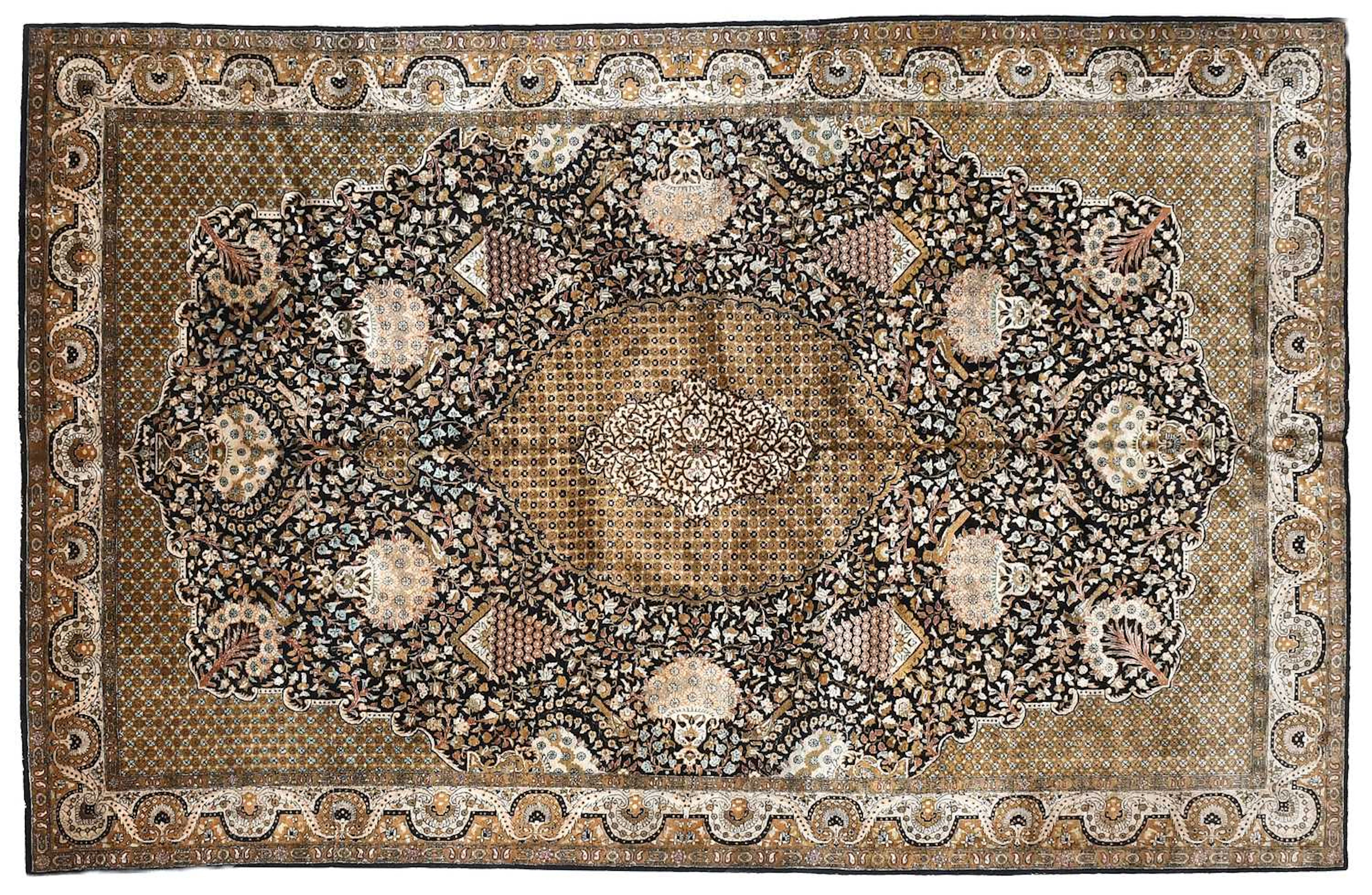 Silk Ghom Carpet, Central Iran, Circa 1970