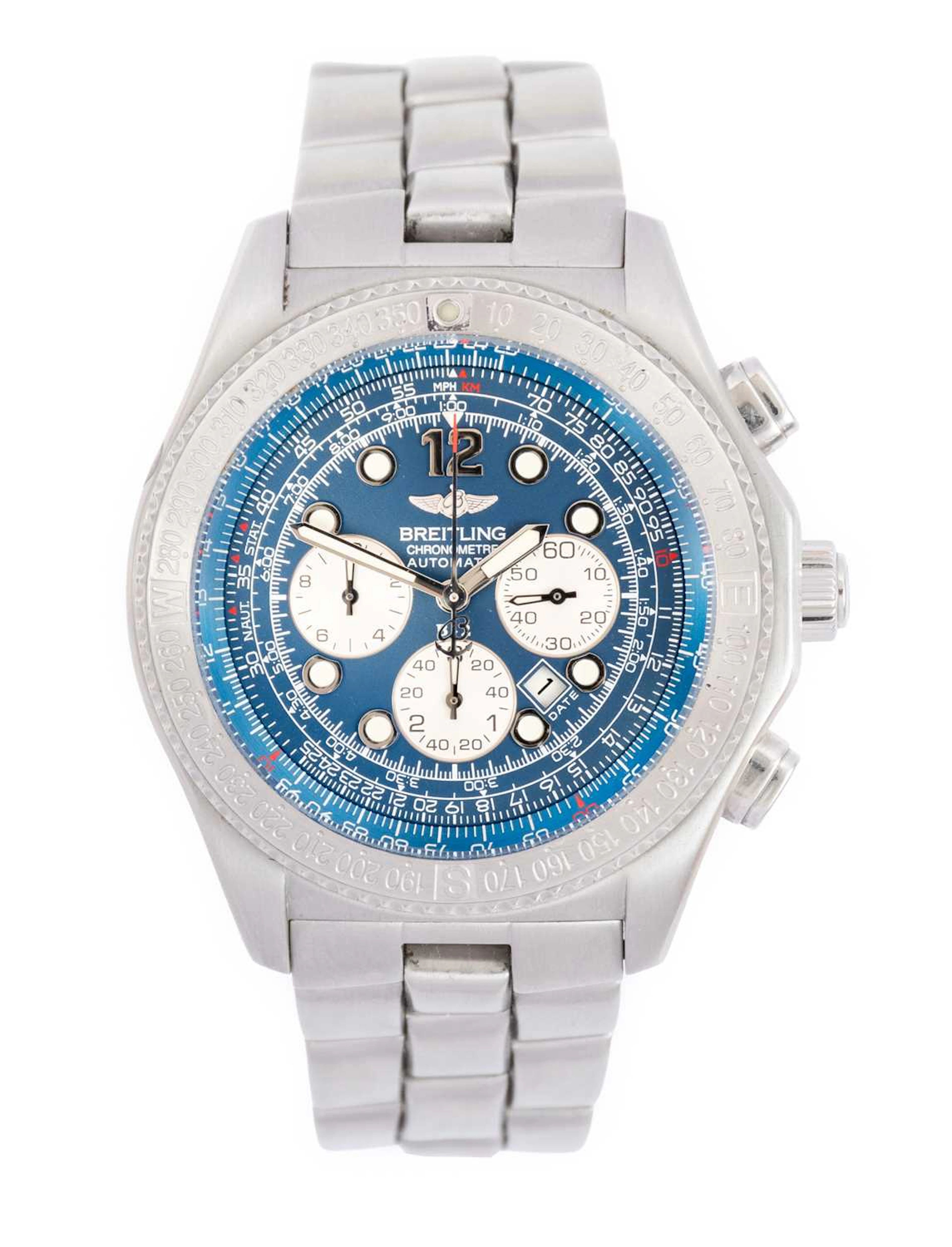 Breitling: A Stainless Steel Automatic Calendar Chronograph Wristwatch