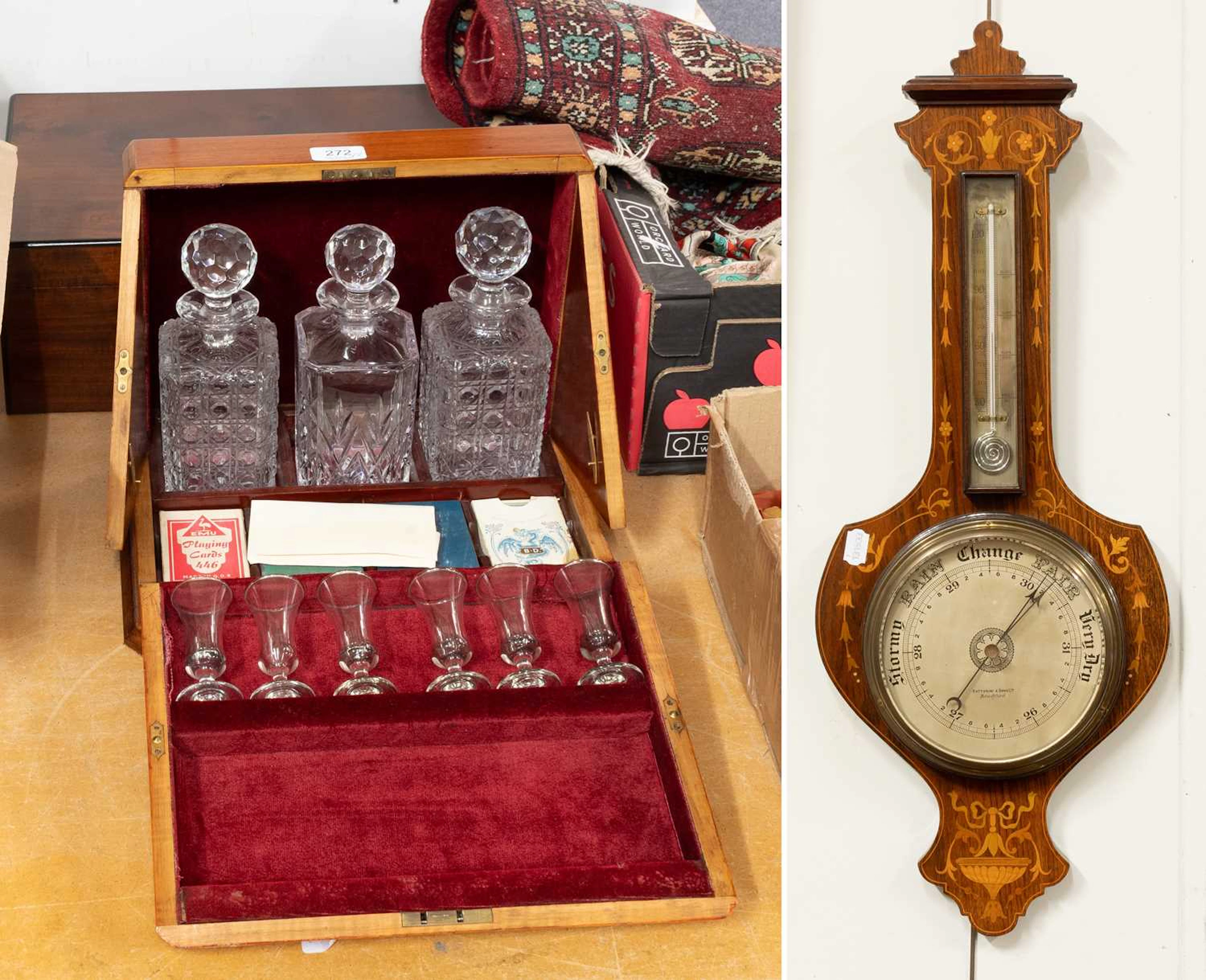 An Edwardian Inlaid Mahogany Drinks Compendium