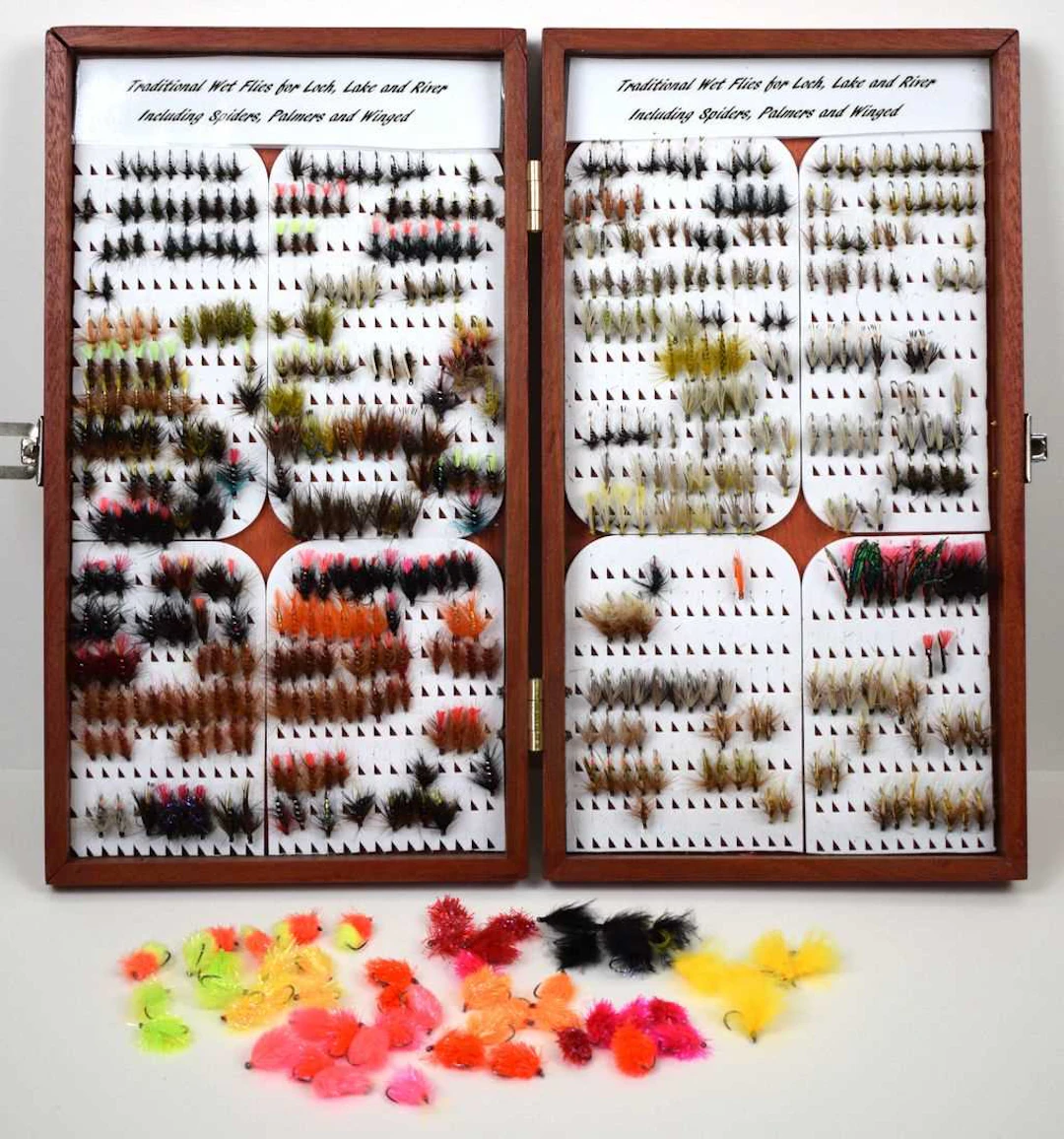 A Selection of over 300 Traditional Wet Flies, in presentation box.
