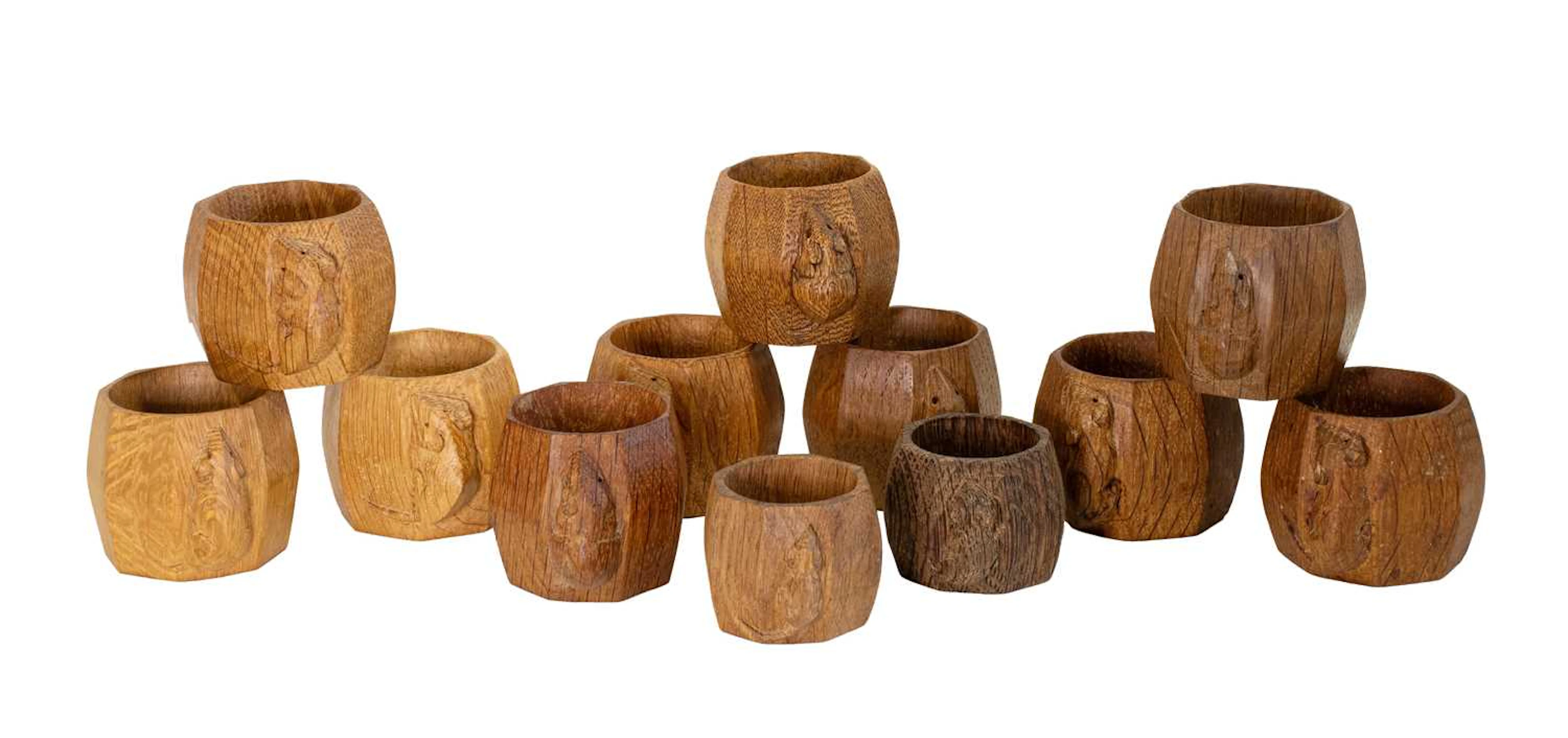 Workshop of Robert Mouseman Thompson (Kilburn): Twelve English Oak