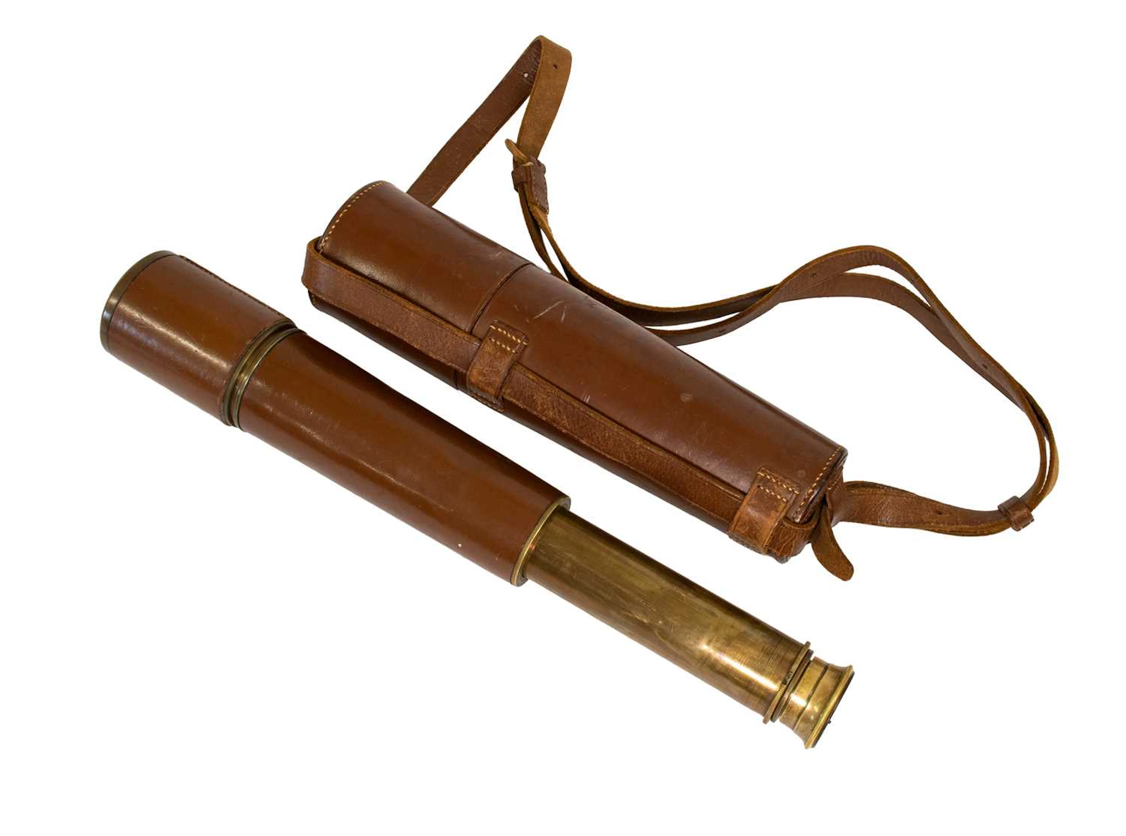 A Military Brass 2" Three Draw Telescope by Broadhurst, Clarkson & Co. Ltd.