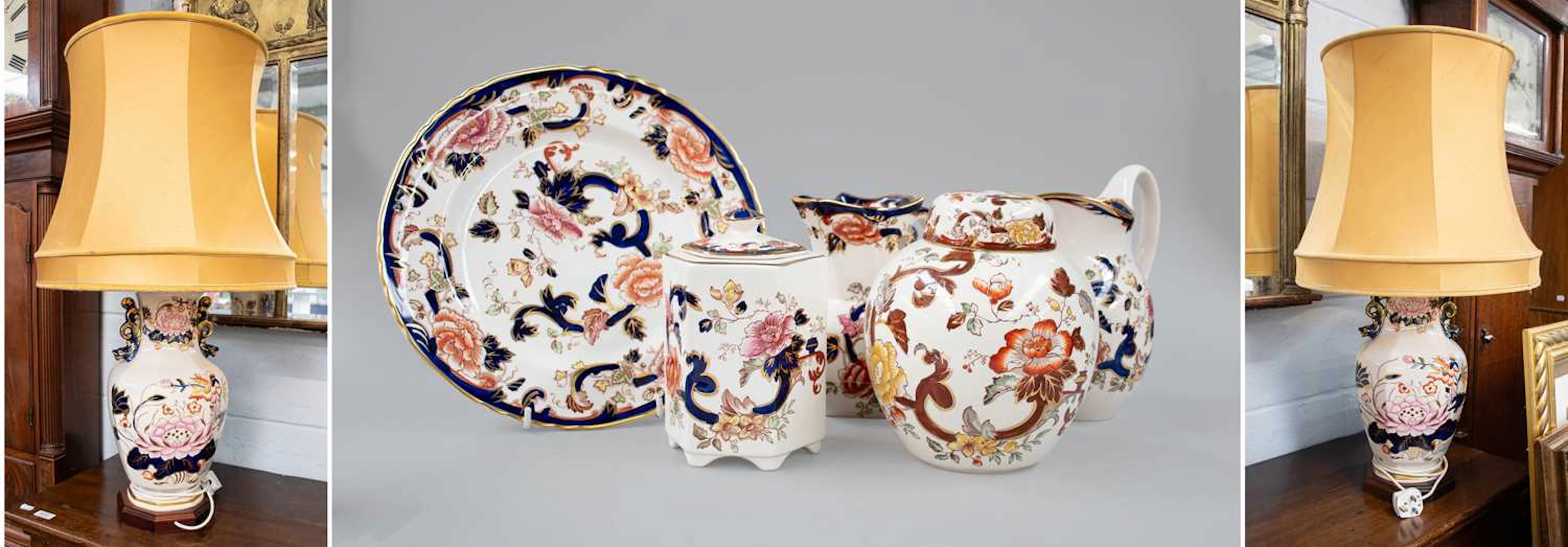 A Large Pair of Mason's Pottery Table Lamps