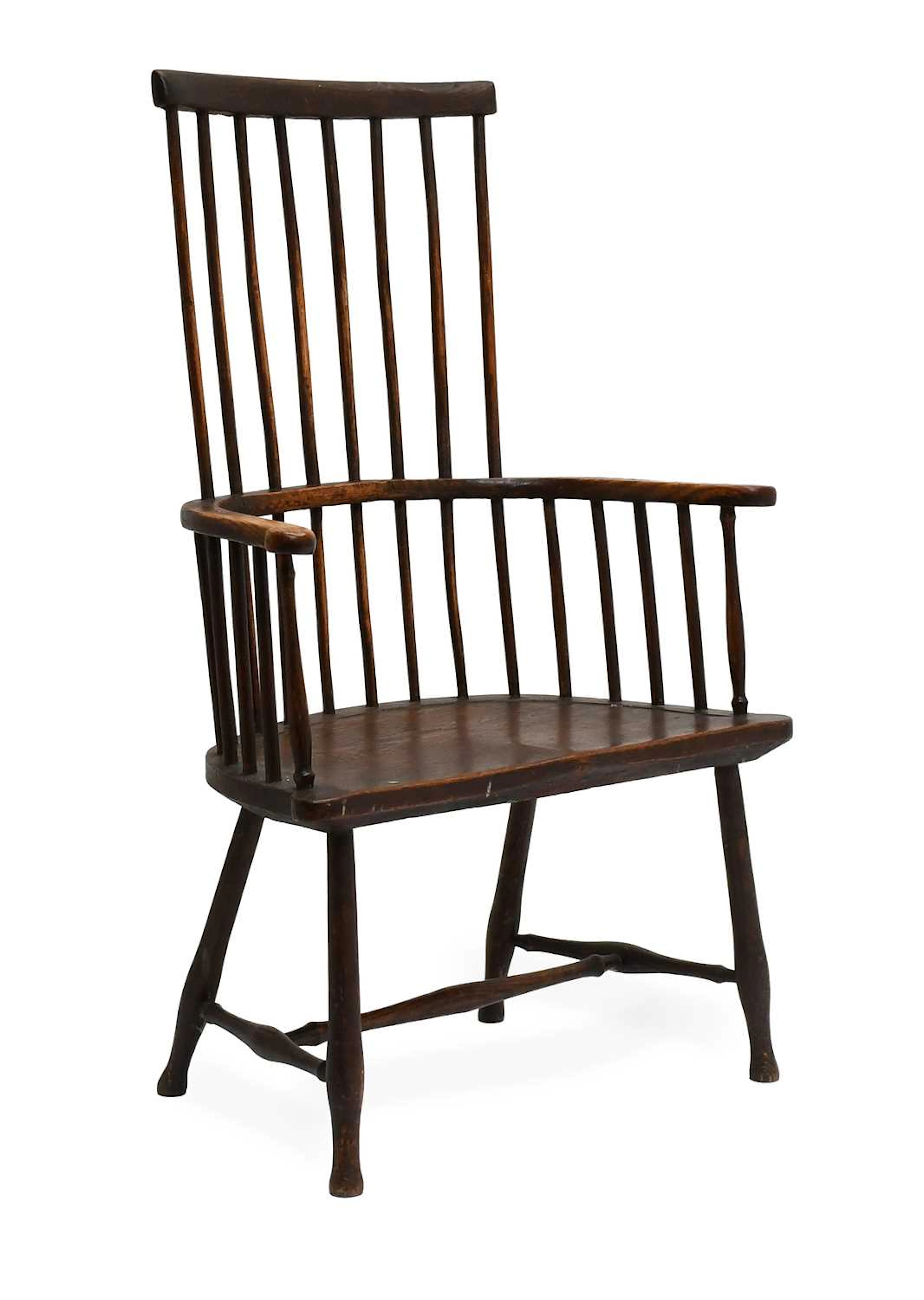A 19th Century Ash and Elm Stick-Back Windsor Armchair, probably Welsh