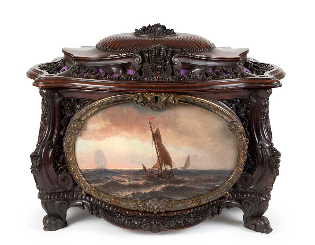 A Dutch Walnut Casket, by the Horrix Brothers(1861-1881)
