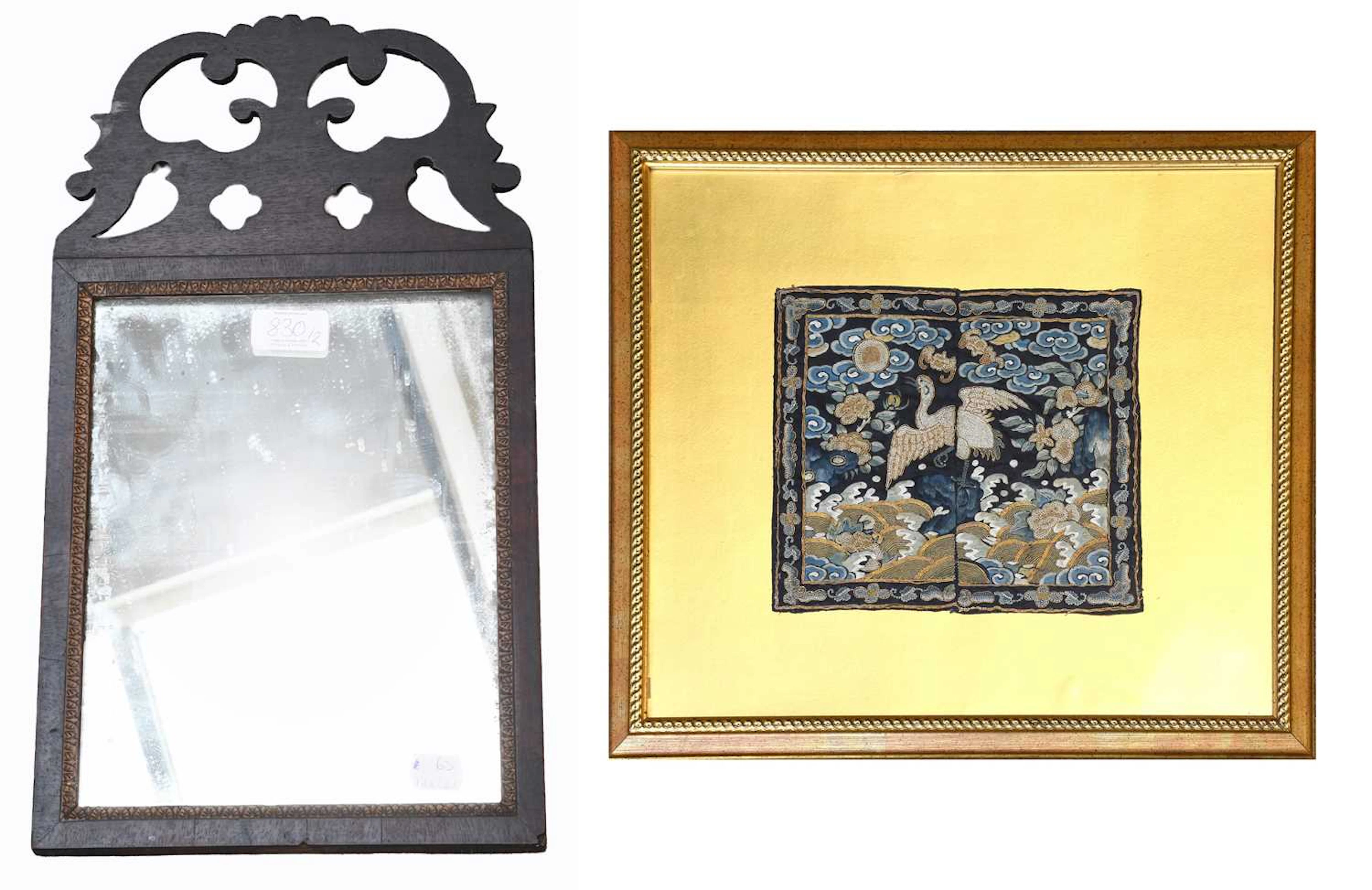 A Chinese Silk Needlework Rank Badge, late Qing dynasty