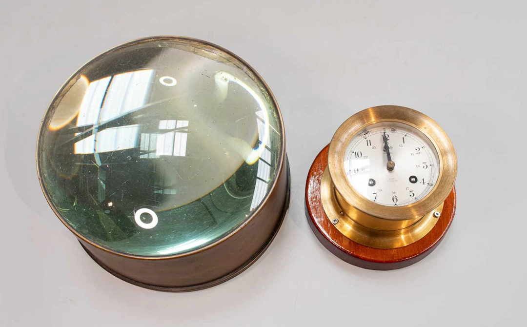 A Brass Mounted Ships Binnacle Magnifier