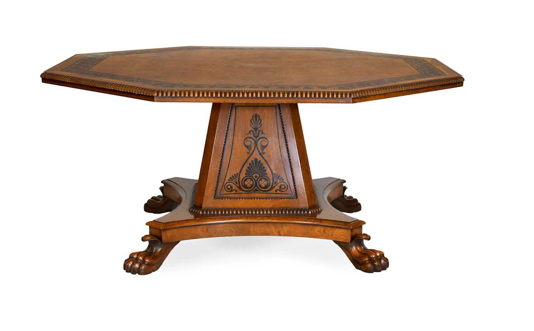 A Brown Oak and Ebonised Centre Table, in the manner of George Bullock