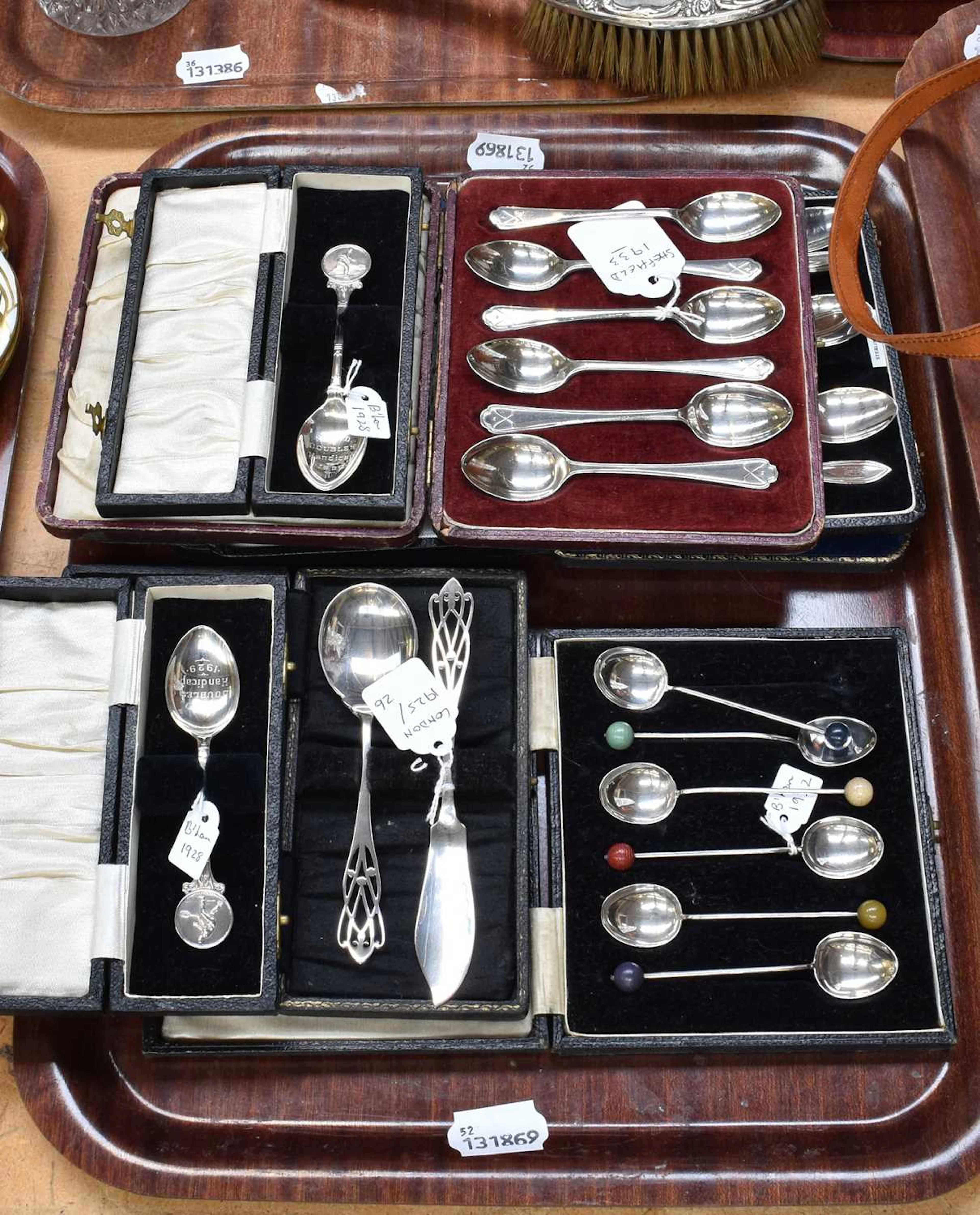 A Collection of Assorted Cased Silver Flatware