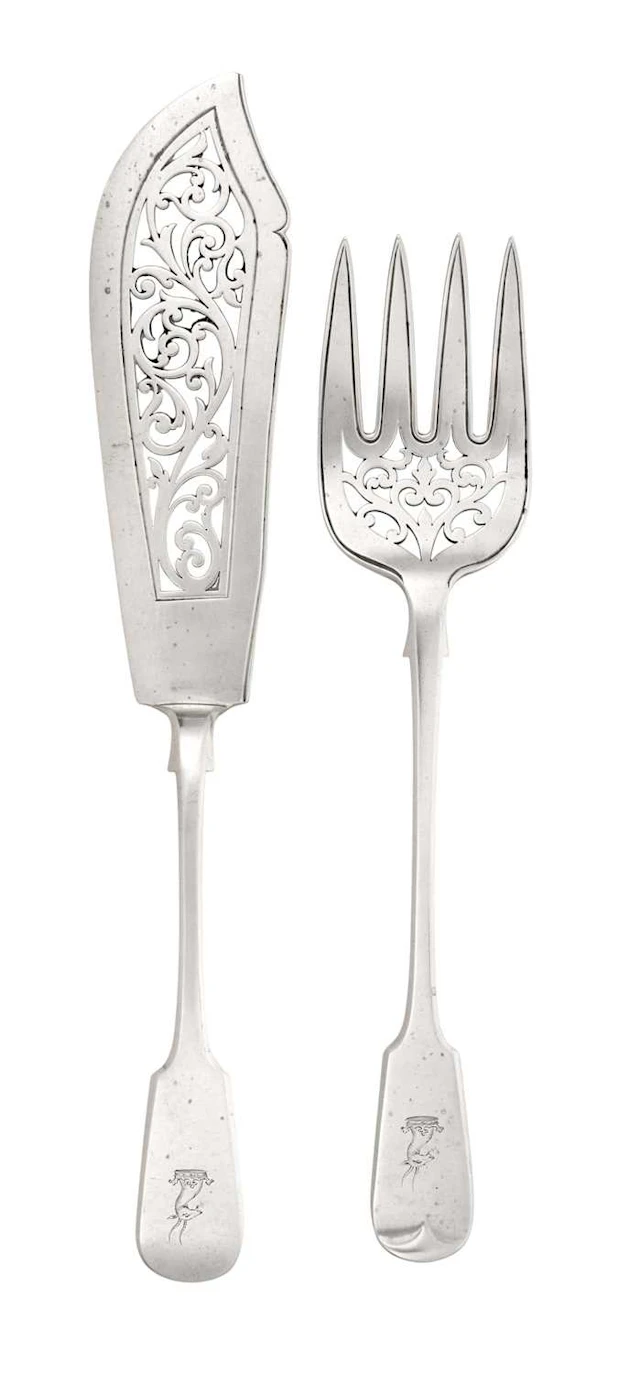 A Pair of Victorian Silver Fish-Servers by John, Edward, Walter and