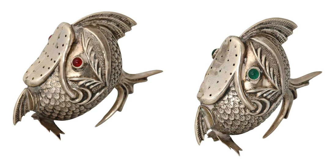 A Pair of Spanish Silver Novelty Pepperettes, Maker's Mark a Monogram