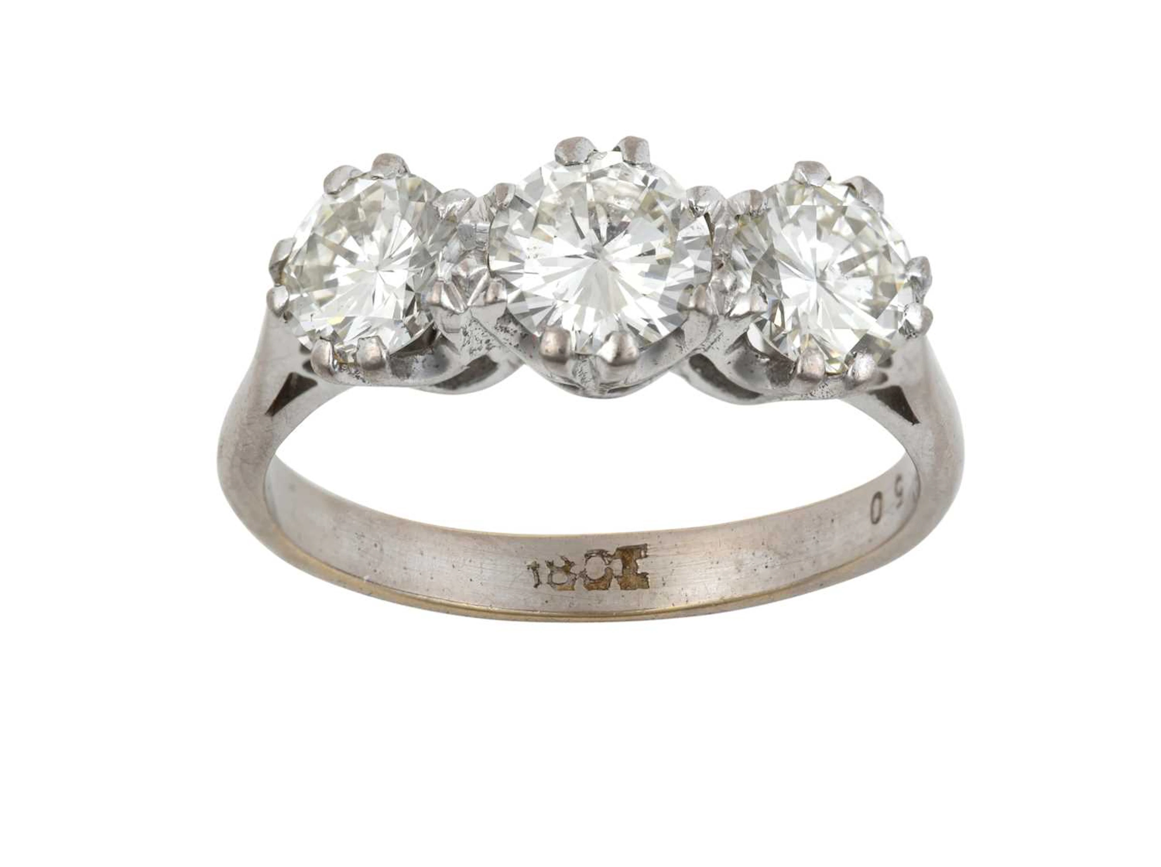A Diamond Three Stone Ring