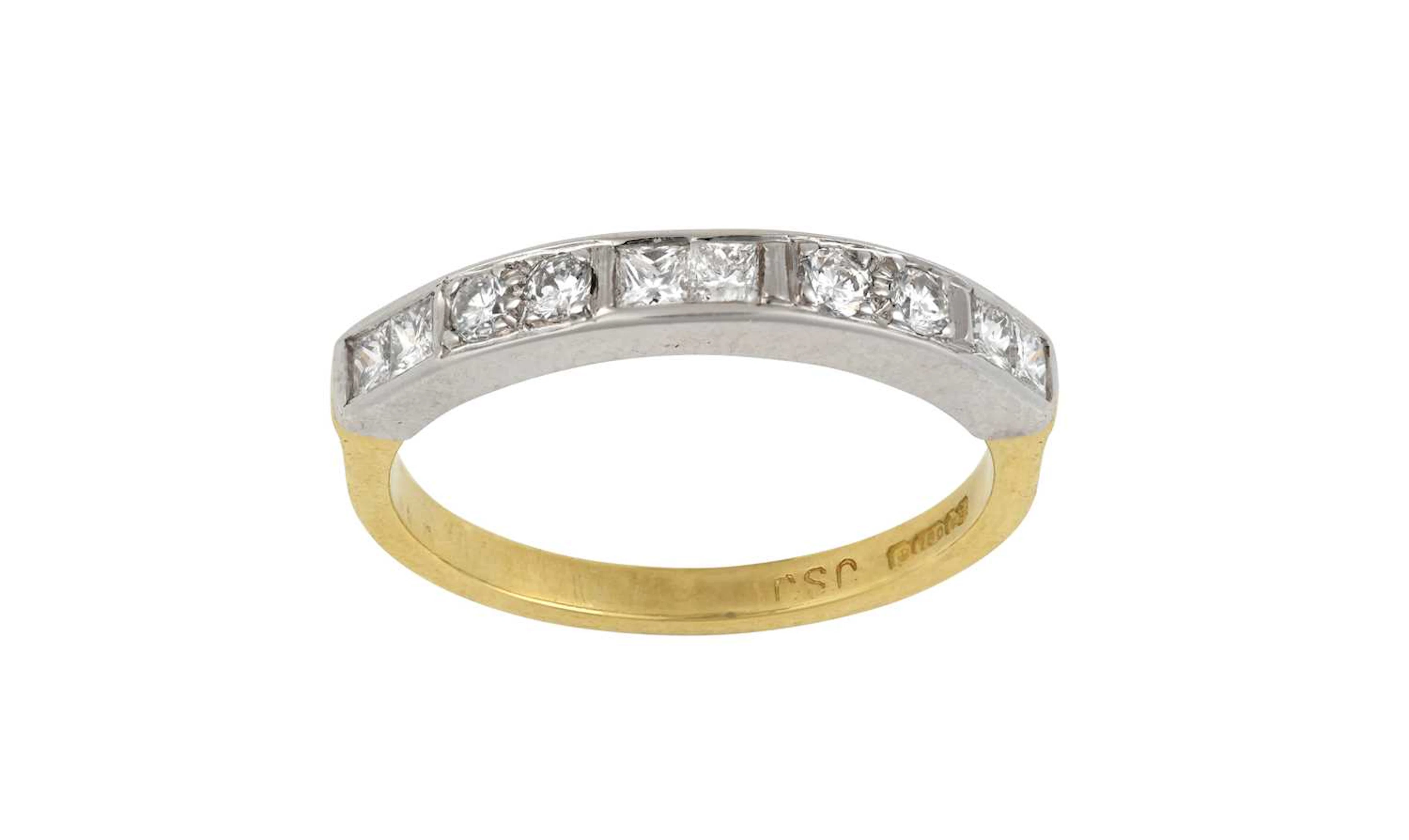 An 18 Carat Gold Diamond Half Hoop Ring