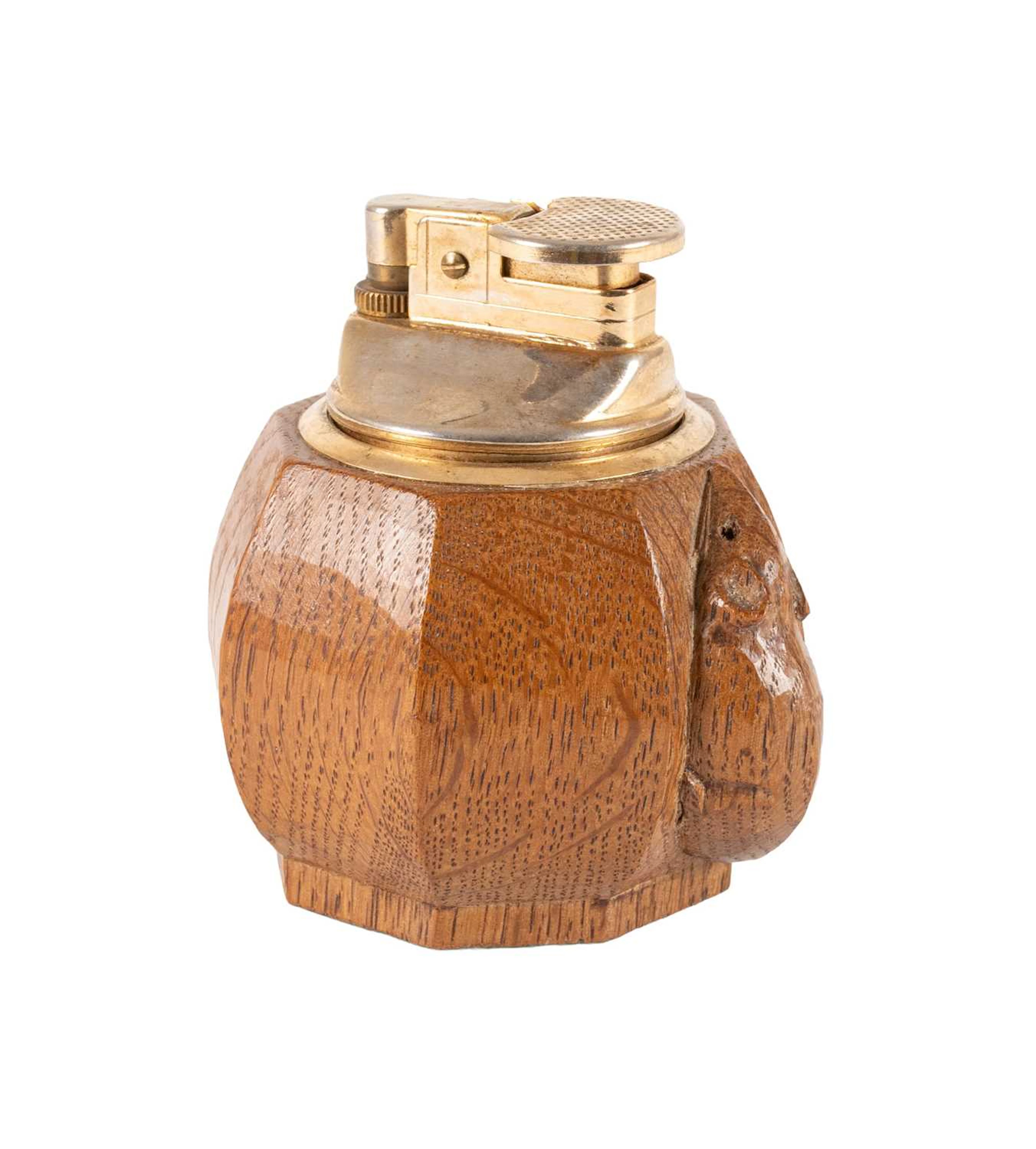 Workshop of Robert Mouseman Thompson (Kilburn): An English, Oak Table Lighter