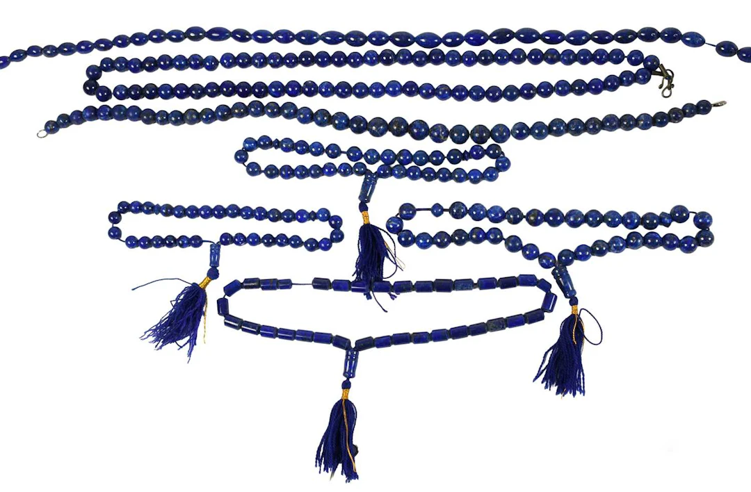 Seven Lapis Lazuli Bead Necklaces