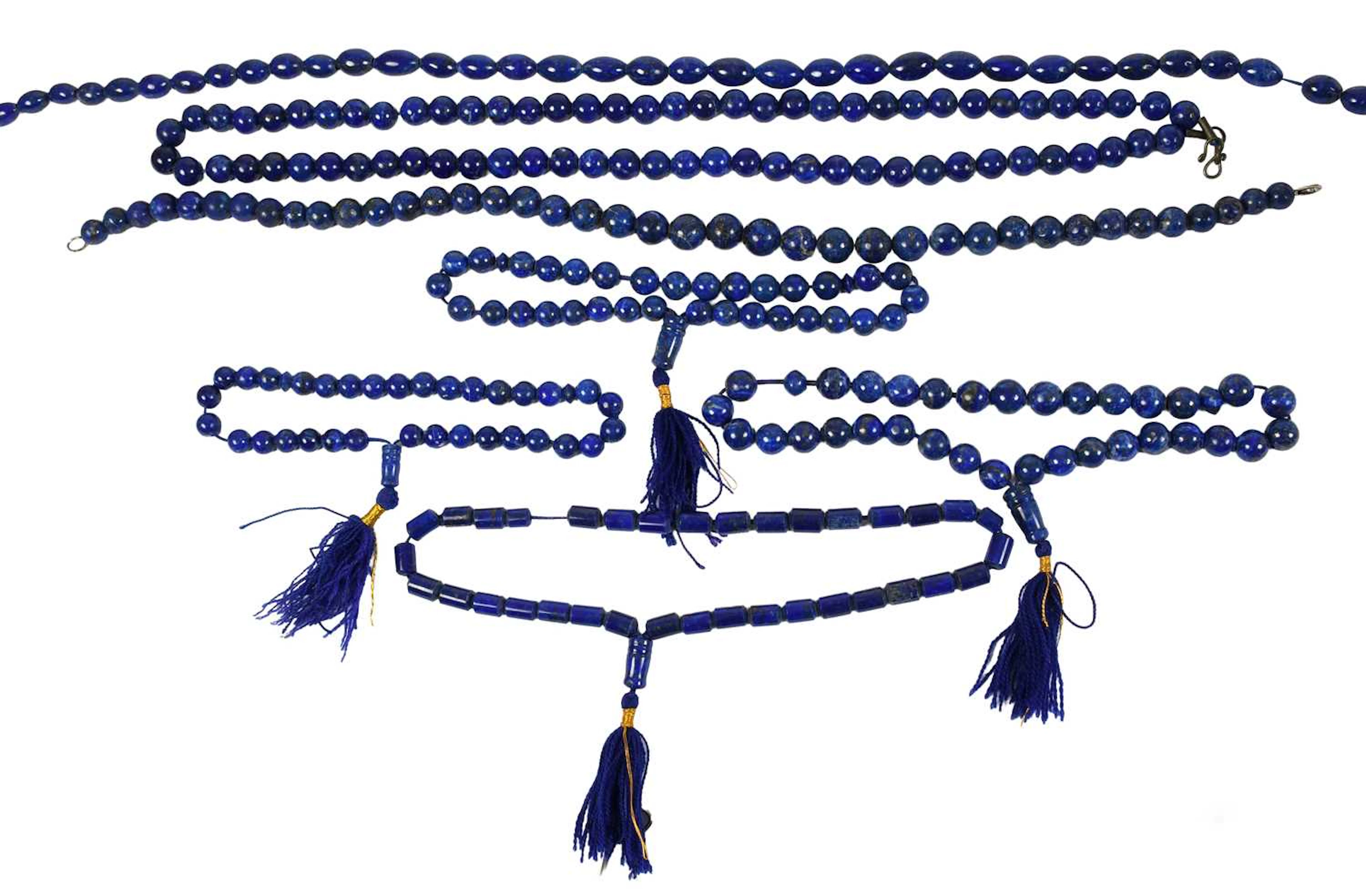 Seven Lapis Lazuli Bead Necklaces