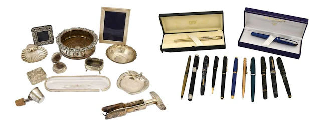 A Collection of Assorted Silver and Silver Plate, Together With