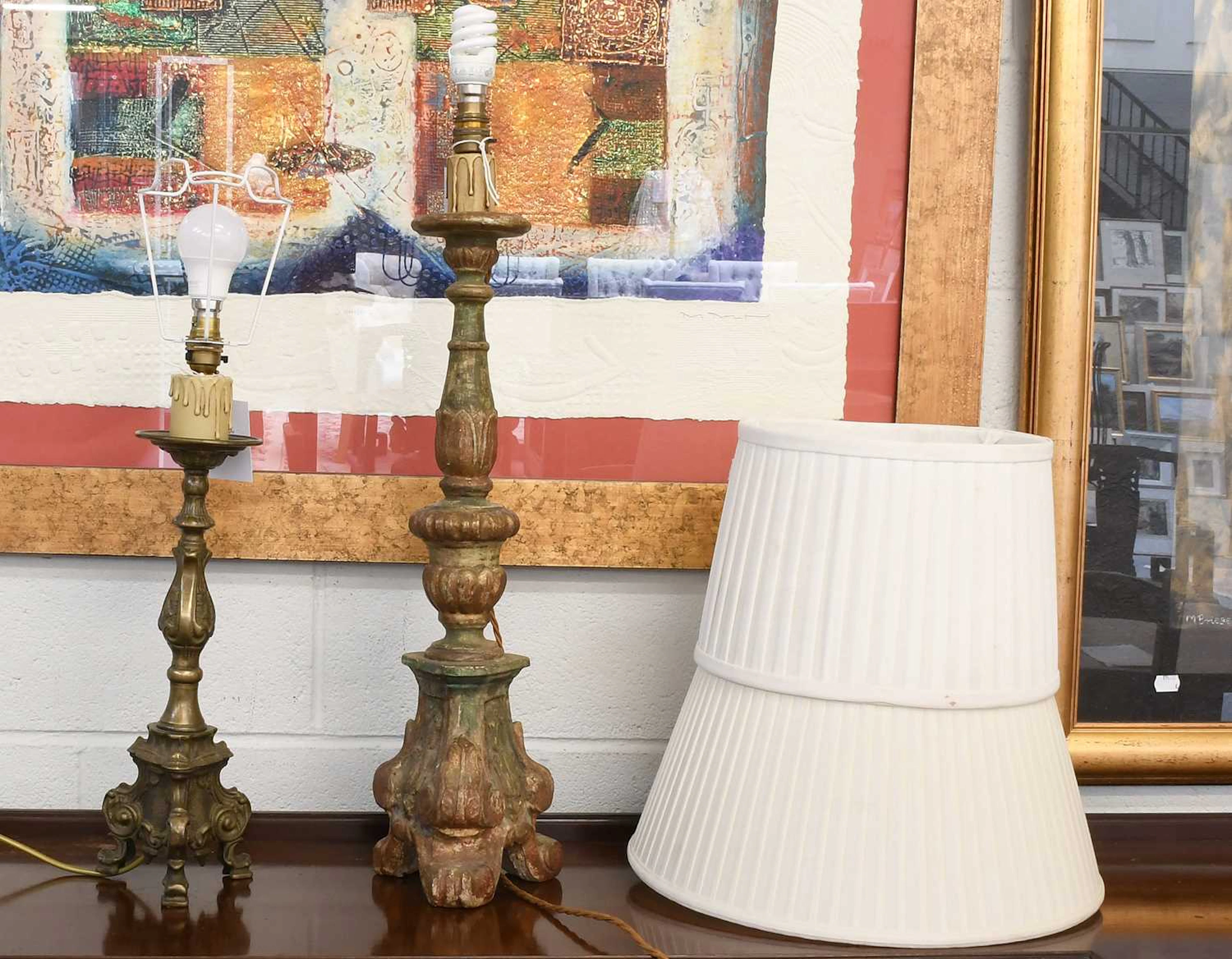 A Baroque-Style Carved Wood Candle Stand