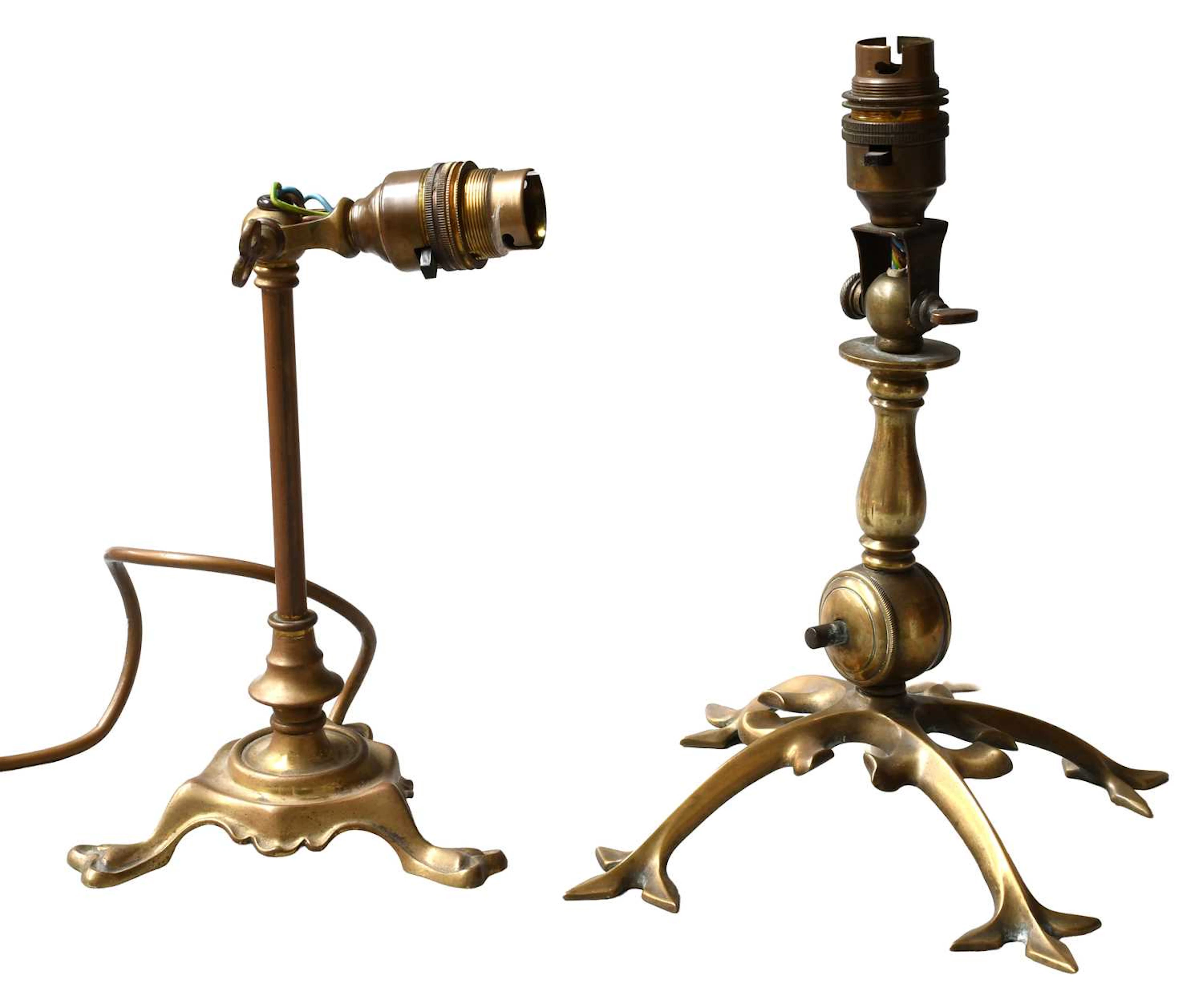 An Arts & Crafts Brass Table Standard and Bracket